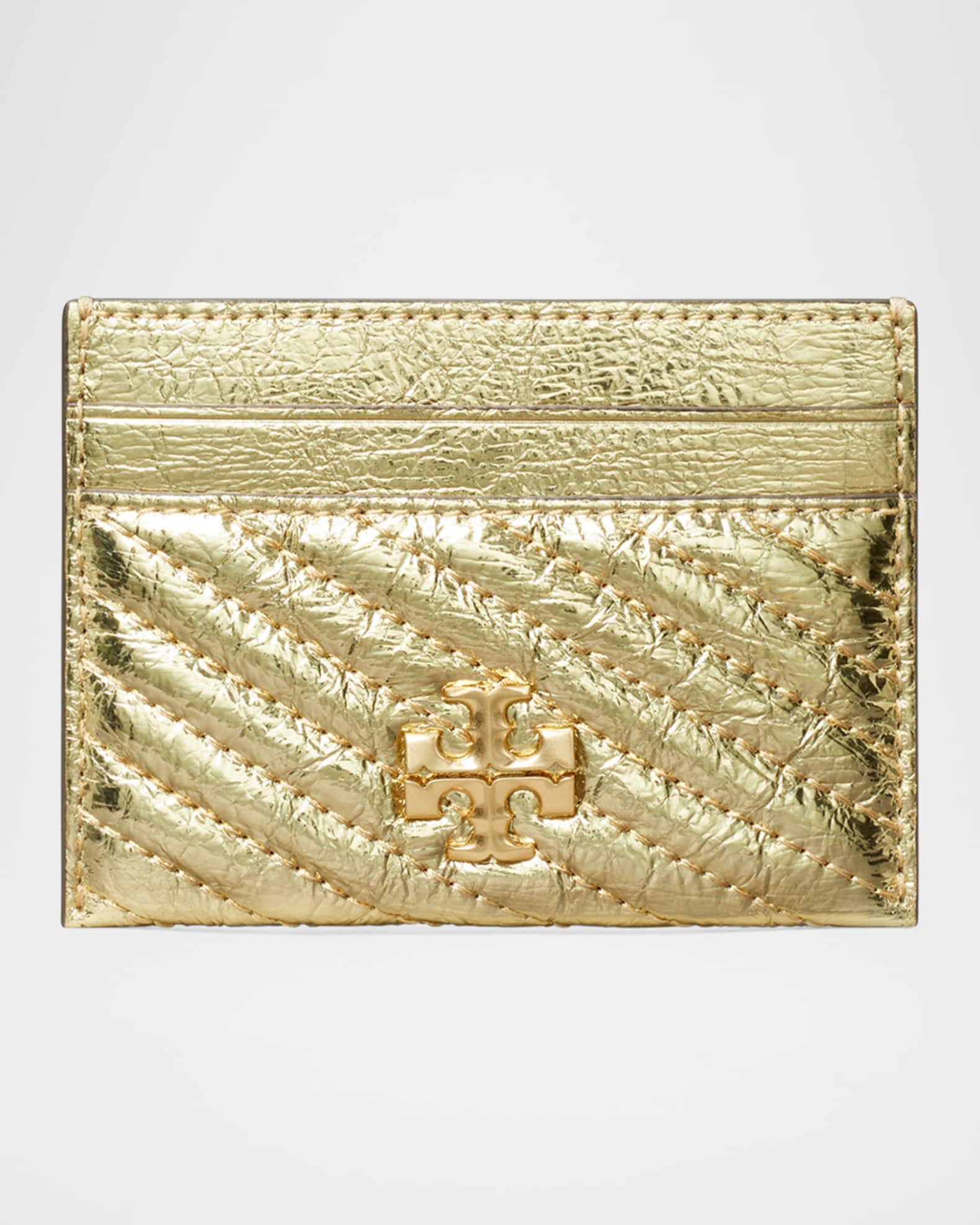 Kira Metallic Quilted Leather Card Case 0