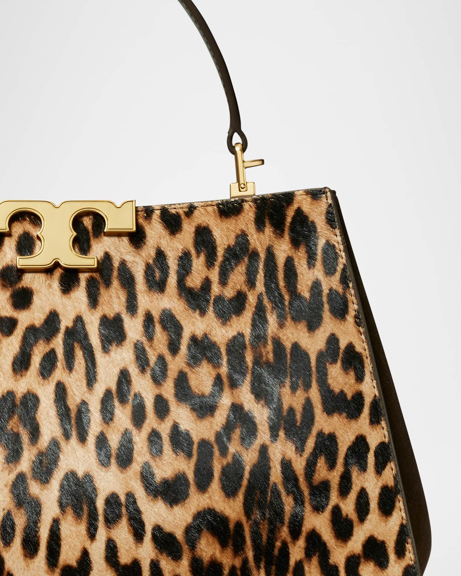 Eleanor Leopard Calf Hair Satchel Bag