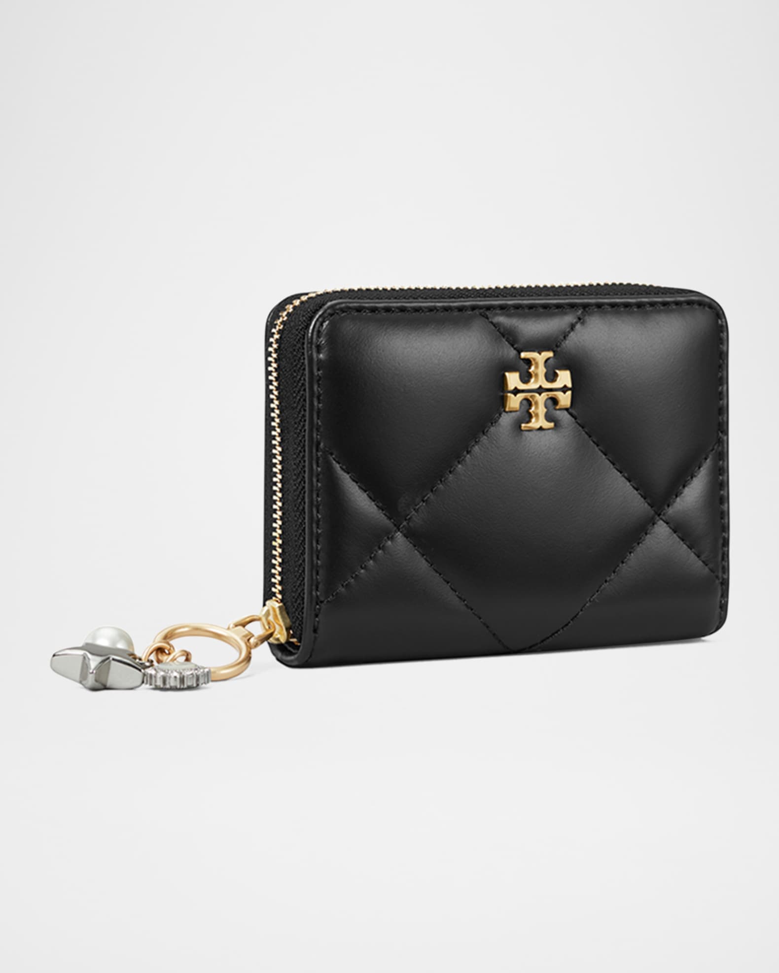 Tory Burch Kira Small Charm Quilted Leather Wallet Neiman Marcus