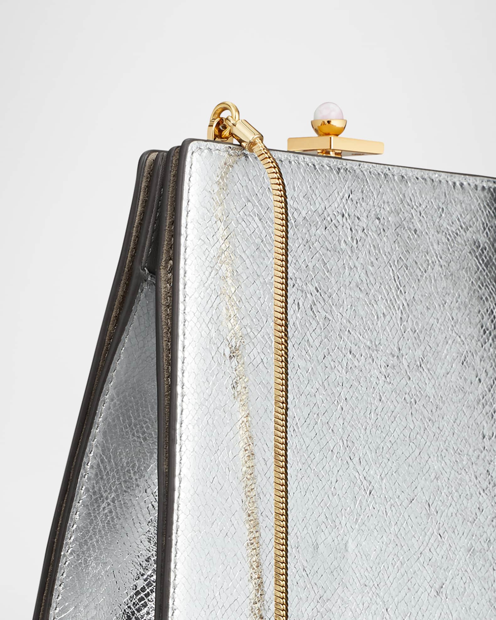 Tory Burch Mini Crushed Metallic Shoulder Bag Neiman Marcus