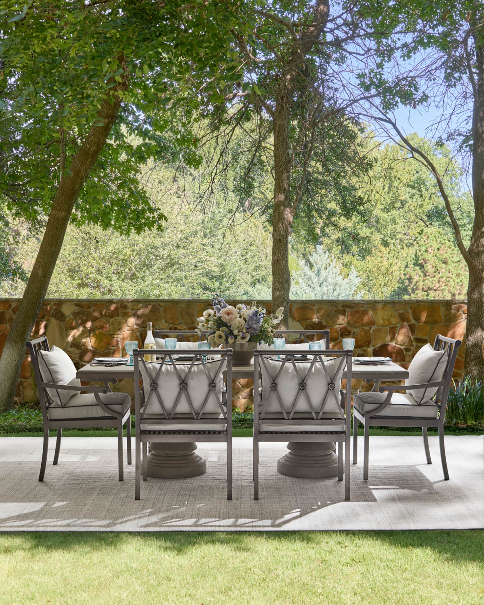 Camille Double Pedestal Outdoor Dining Table 1