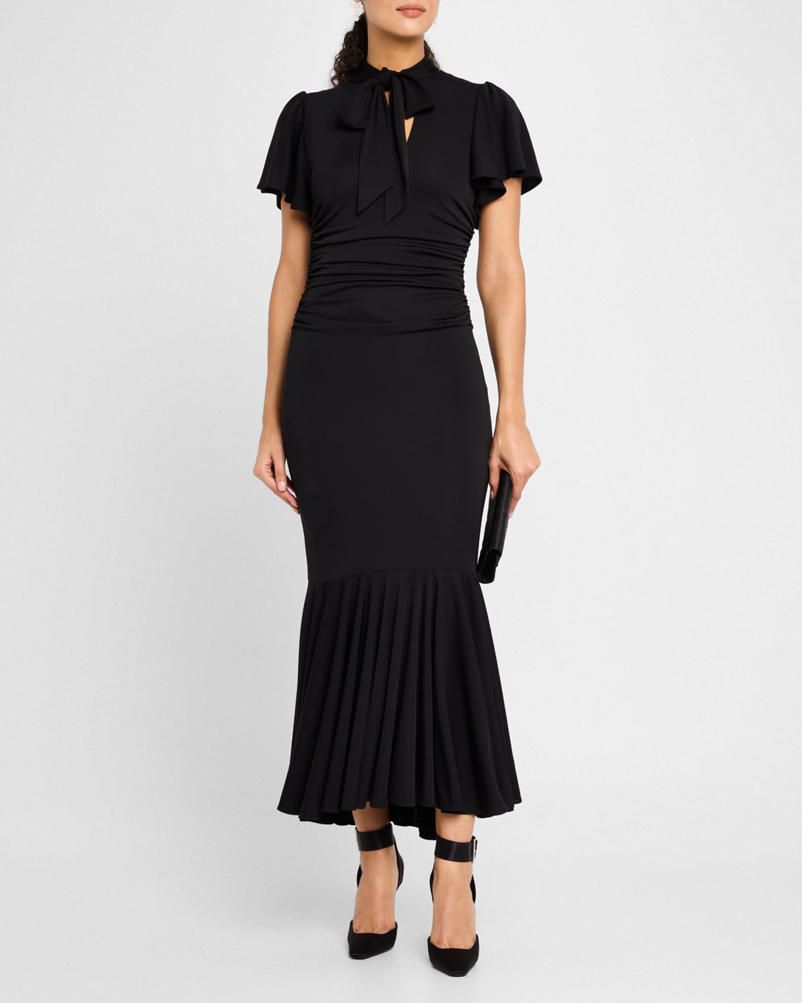 Cinq A Sept Women s Hertha Tie Neck Dress Black Size 4