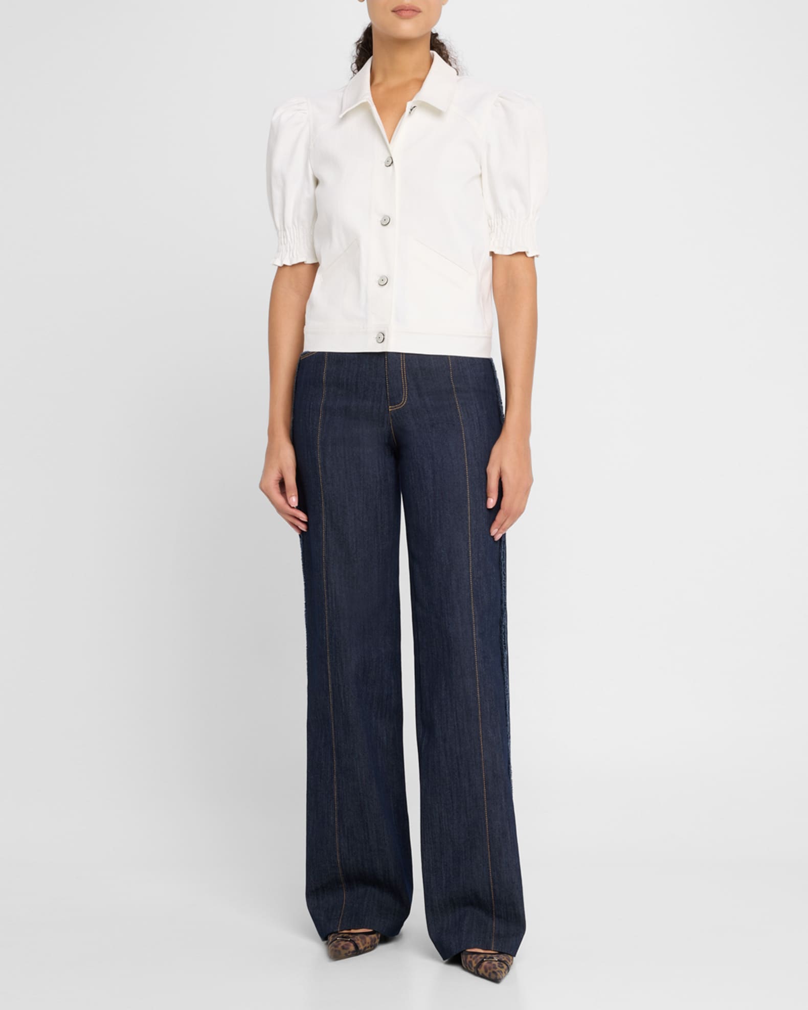 Roselyn Puff-Sleeve Denim Jacket 1
