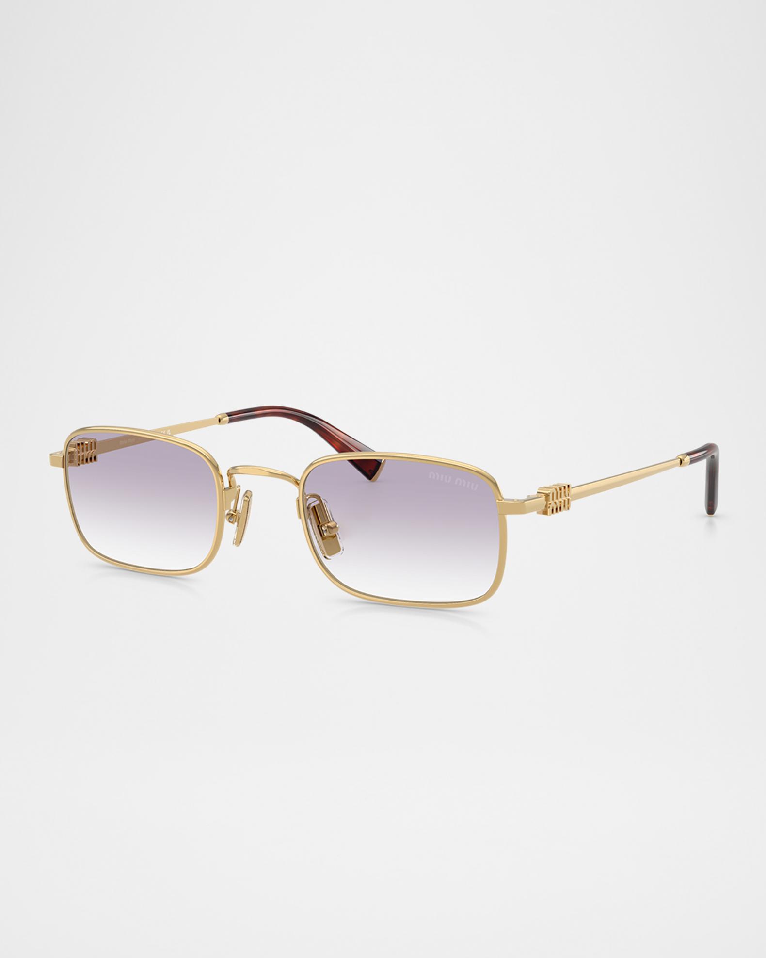 Miu Miu MUA53S Rectangular Metal Sunglasses | Neiman Marcus