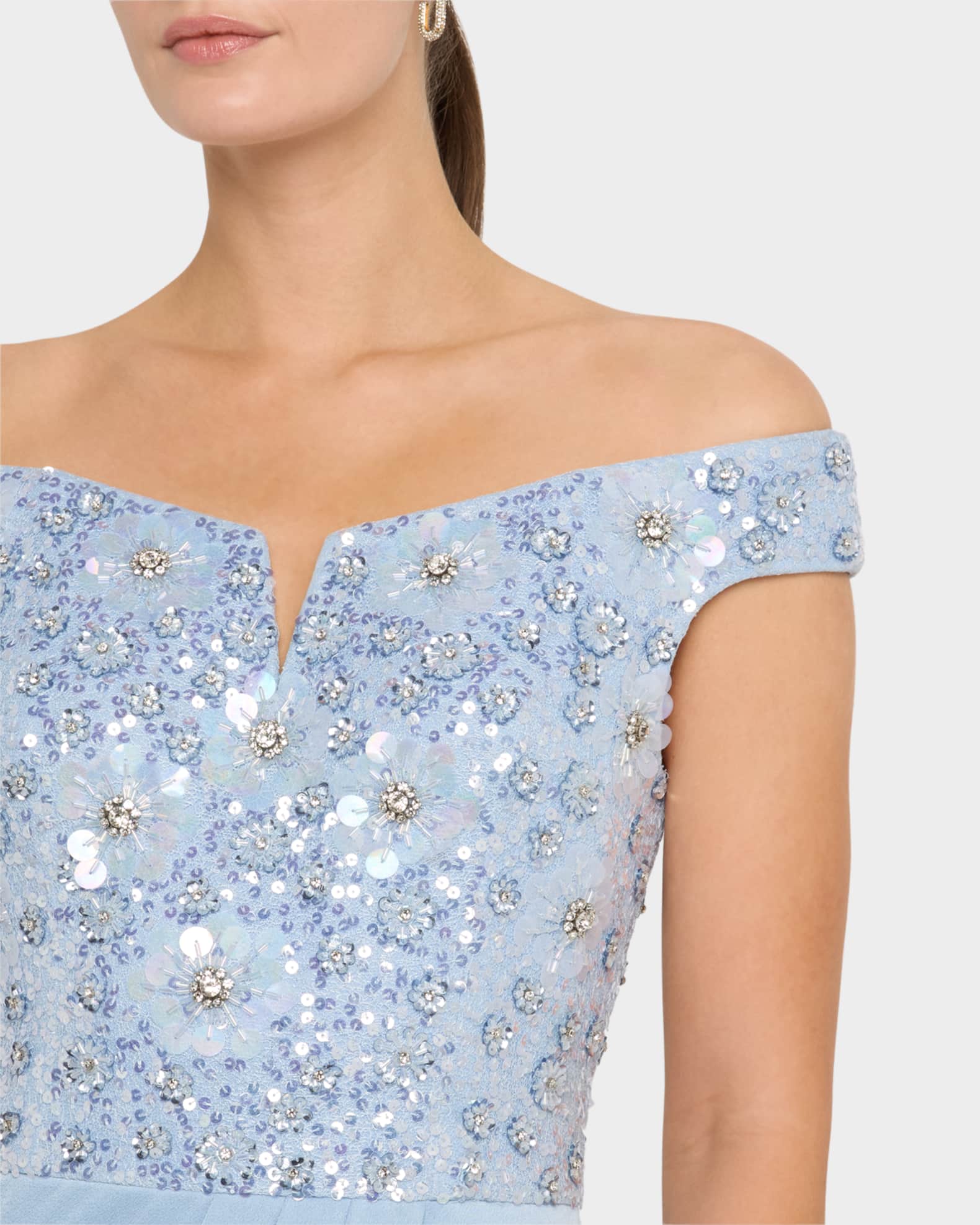 aidan mattox blue sequin dress Aidan Mattox