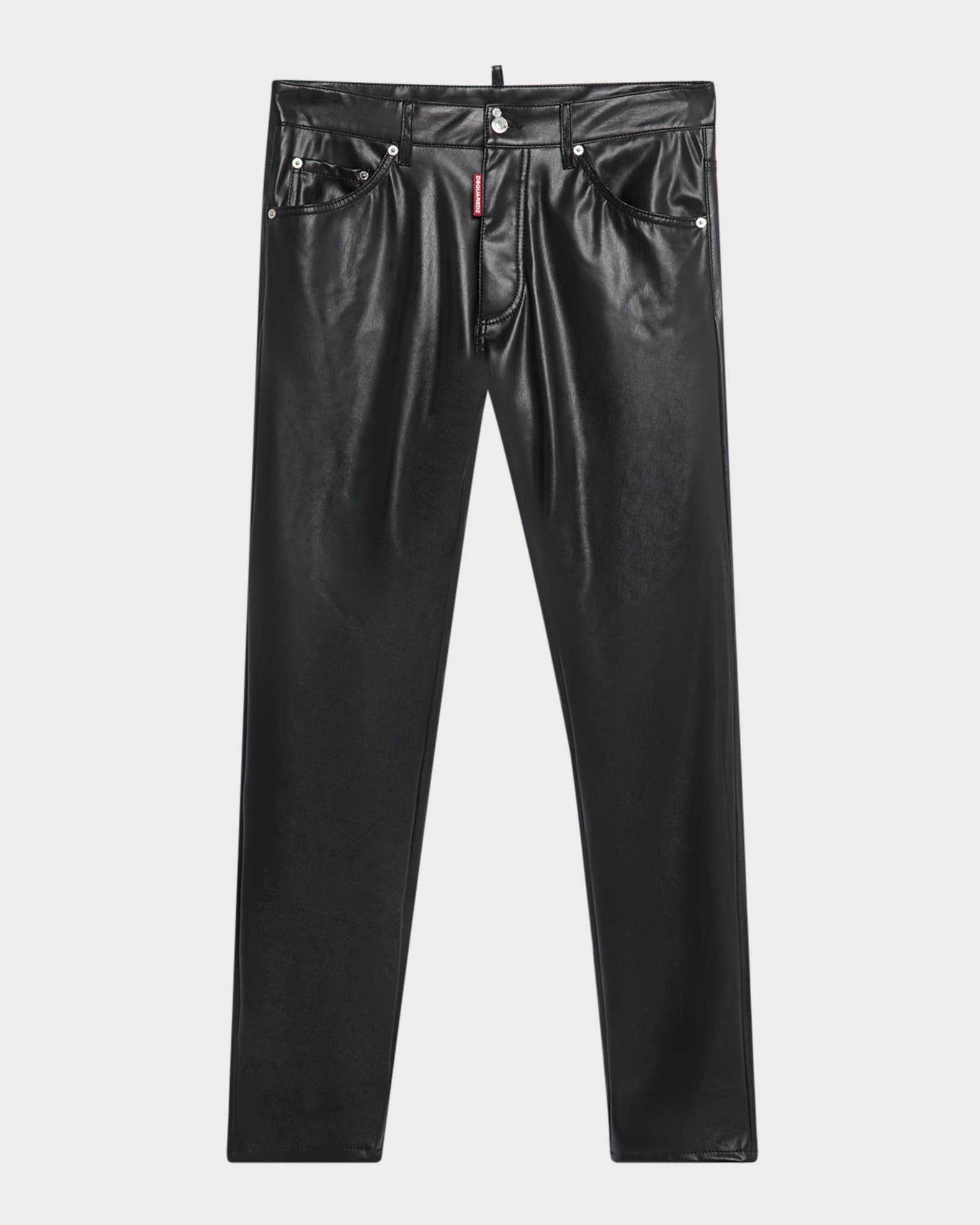 Men's Faux-Leather Cool Guy Pants 0
