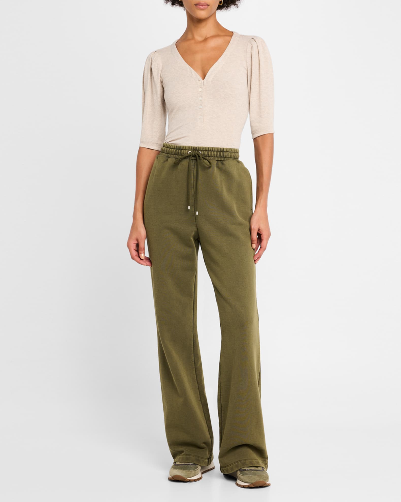 Drawstring Flare Sweatpants  1