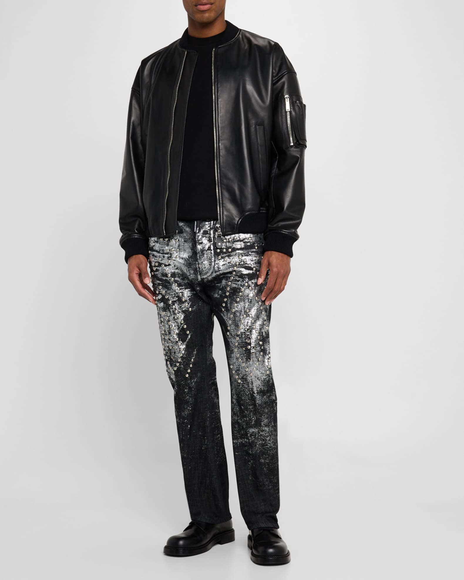 Men's Leather Bomber Jacket 1