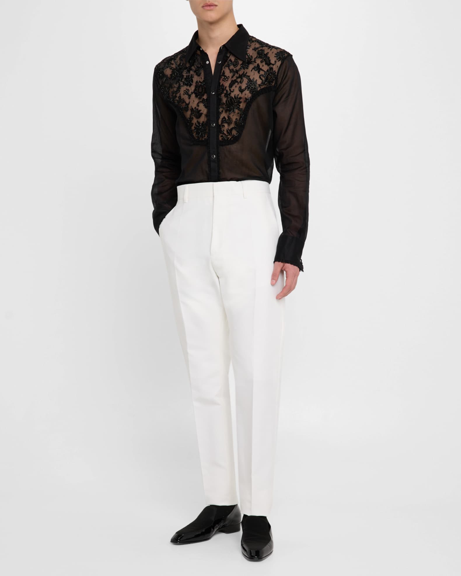 Men's Cotton-Silk Cigarette Pants 1