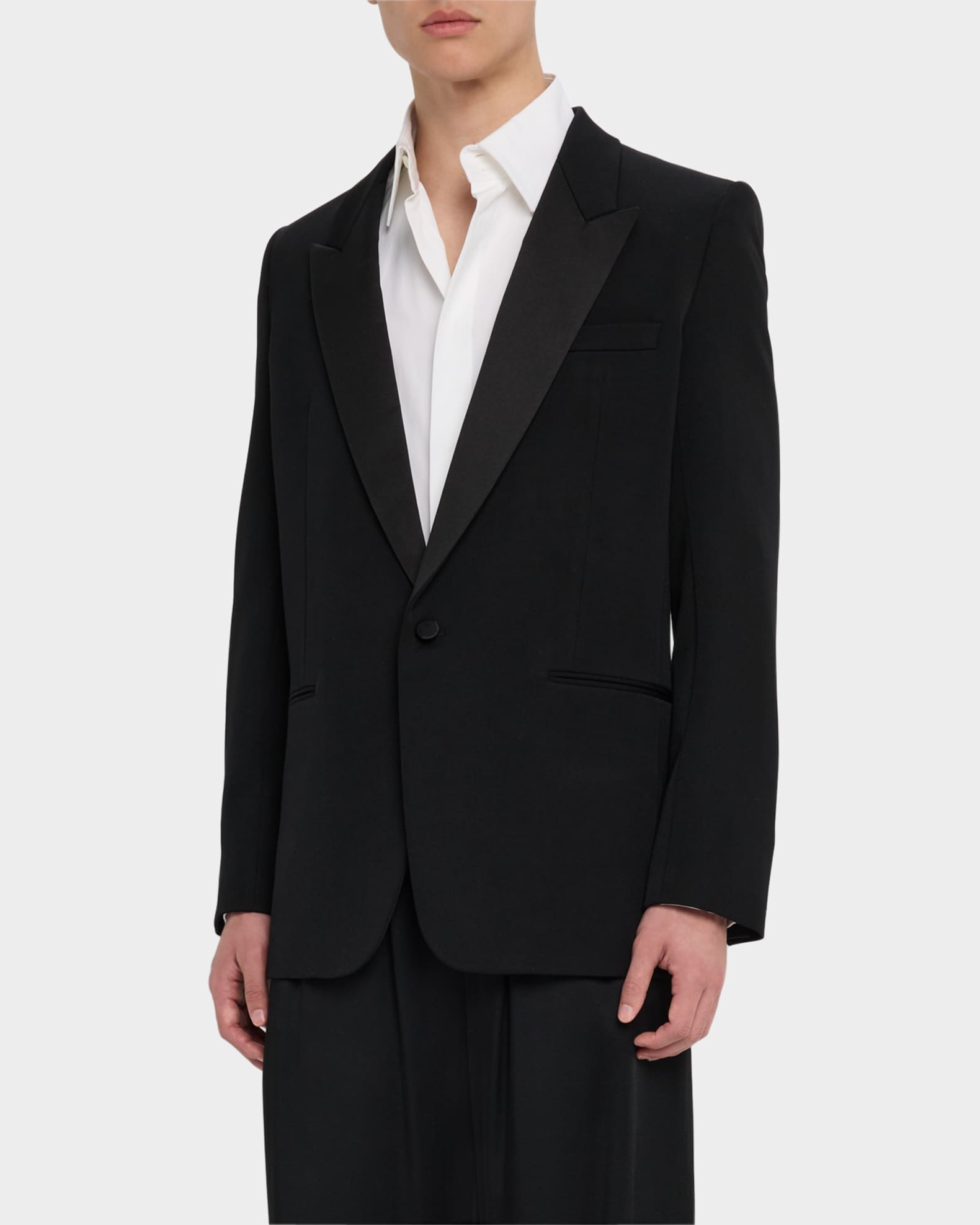 ジャケット Saint Laurent Double-breasted tuxedo jacket Saint Laurent Men's Double-Breasted Tuxedo Jacket | Neiman