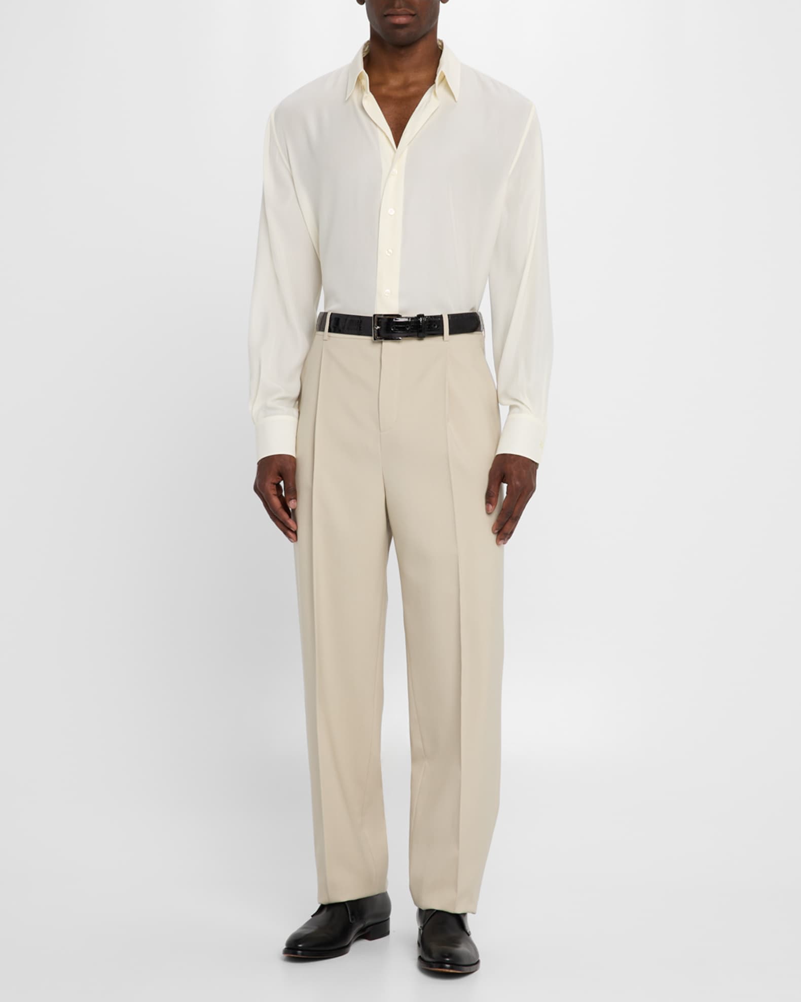 Men's Pleated Silk Sport Shirt 1