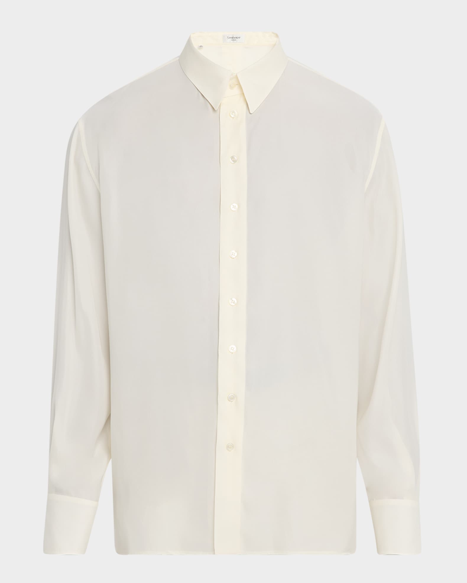 Men's Pleated Silk Sport Shirt 0