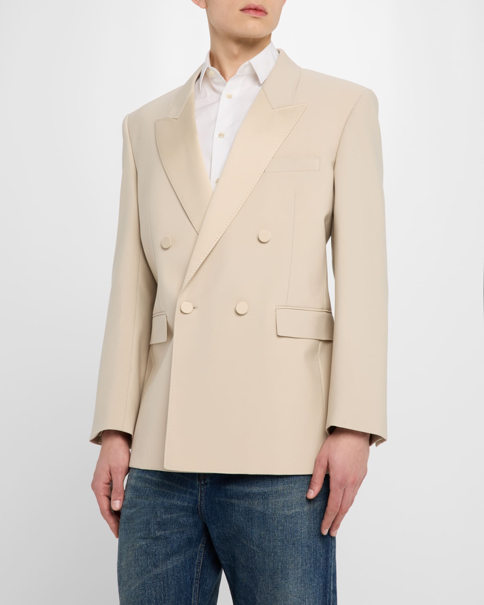 ジャケット Saint Laurent Double-Breasted Tuxedo Jacket Saint Laurent Men's Double-Breasted Tuxedo Jacket | Neiman