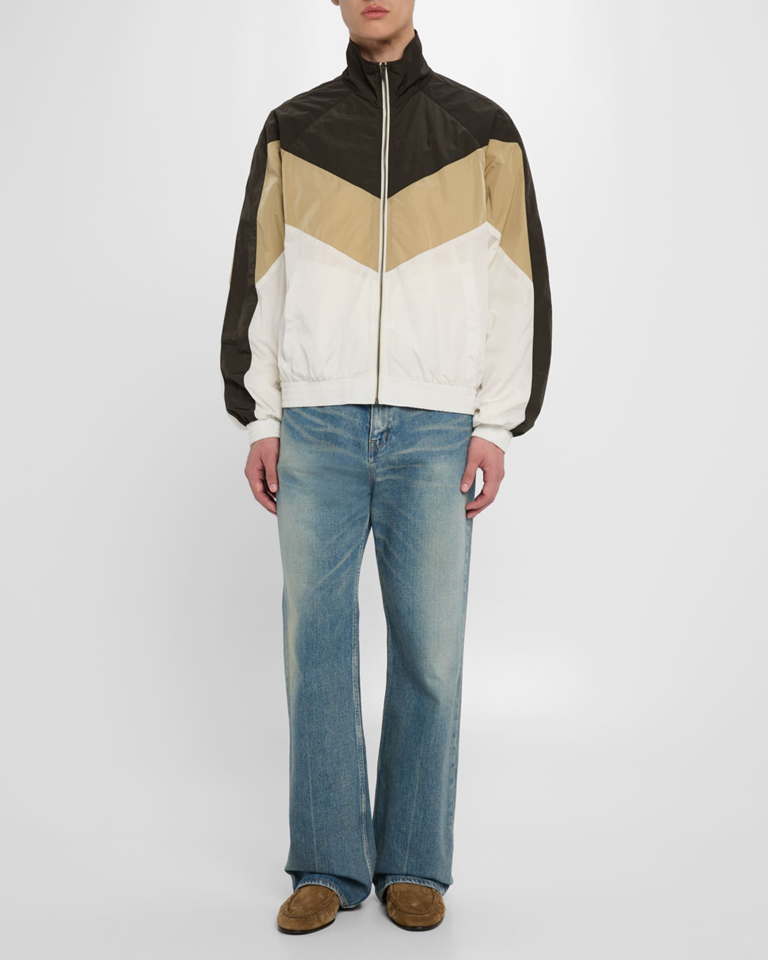 ジャケット・アウター SAINT LAURENT nylon jacket Saint Laurent Men's Colorblock Nylon Jacket | Neiman Marcus