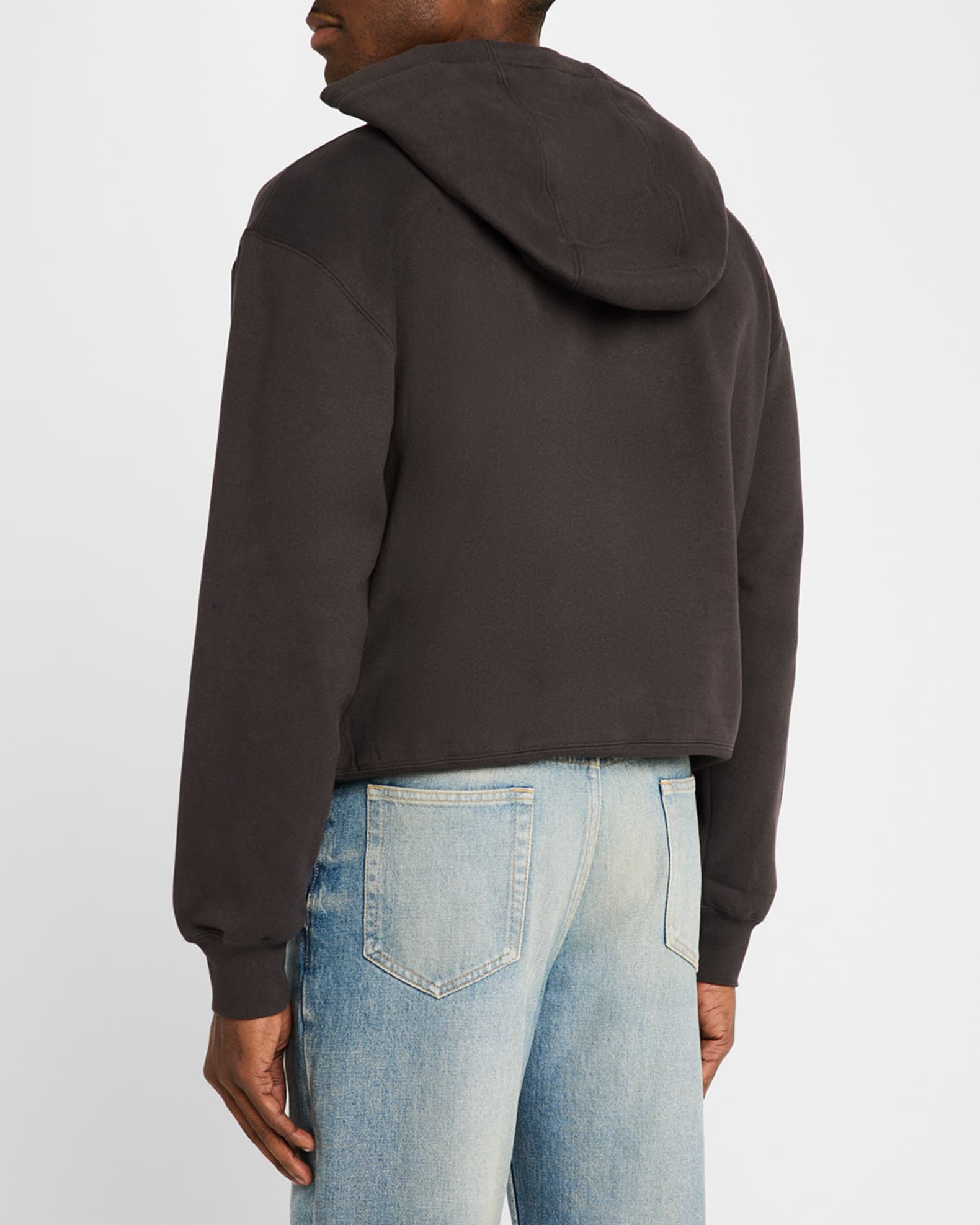 Saint Laurent Men's Fleece Tonal Logo Hoodie Neiman Marcus