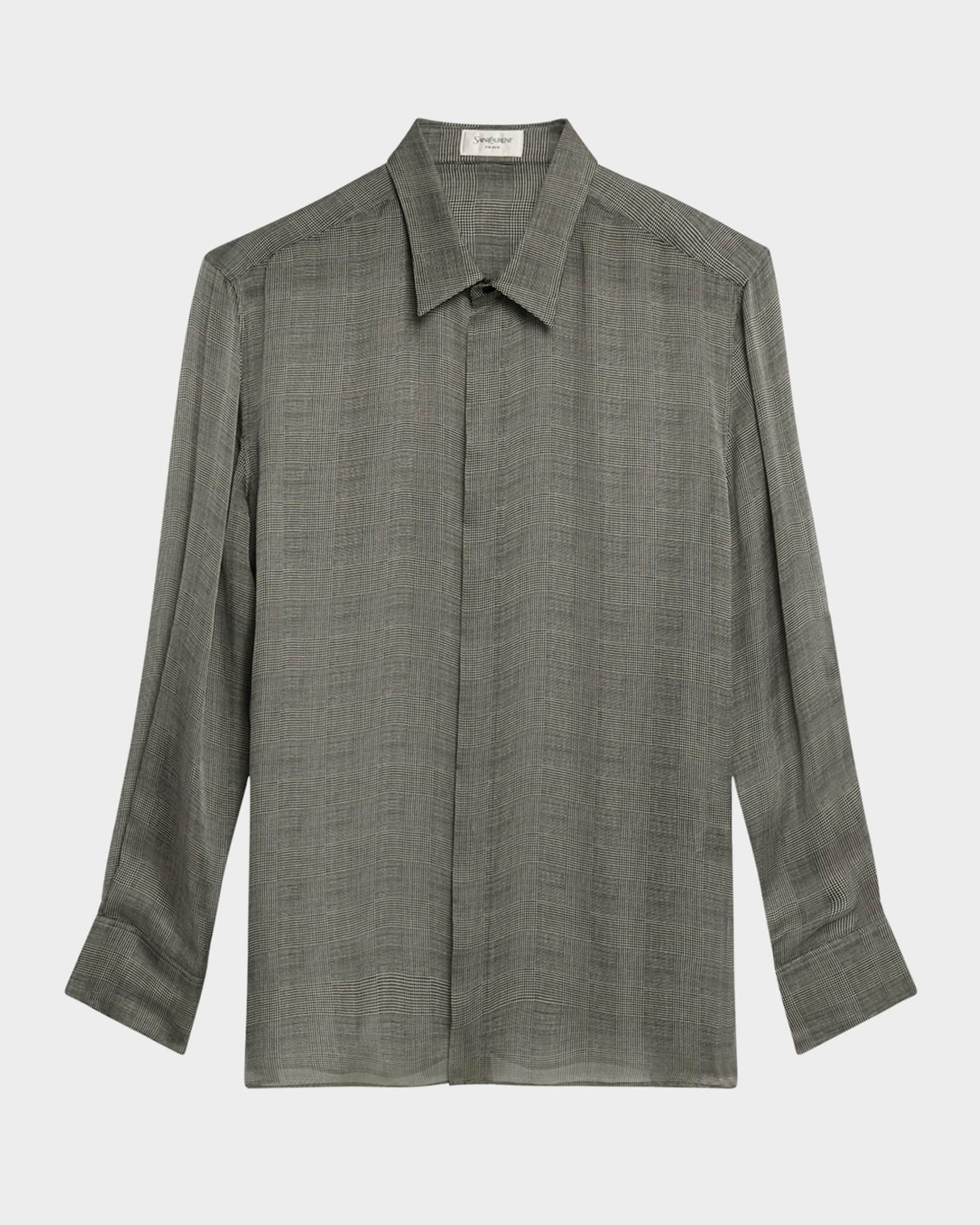 Men's Sheer Glen Plaid Sport Shirt 0