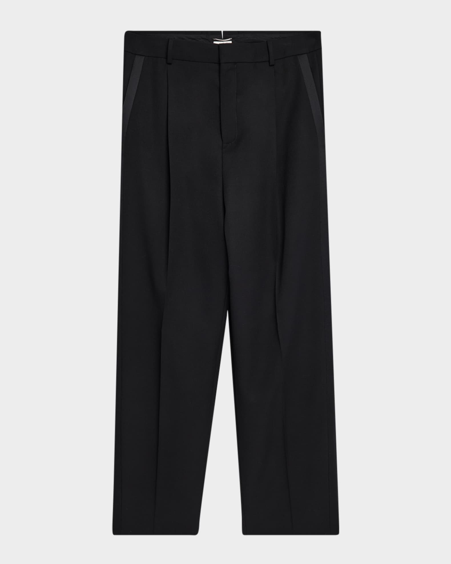 Saint Laurent Men's Grain de Poudre Tuxedo Pants | Neiman Marcus