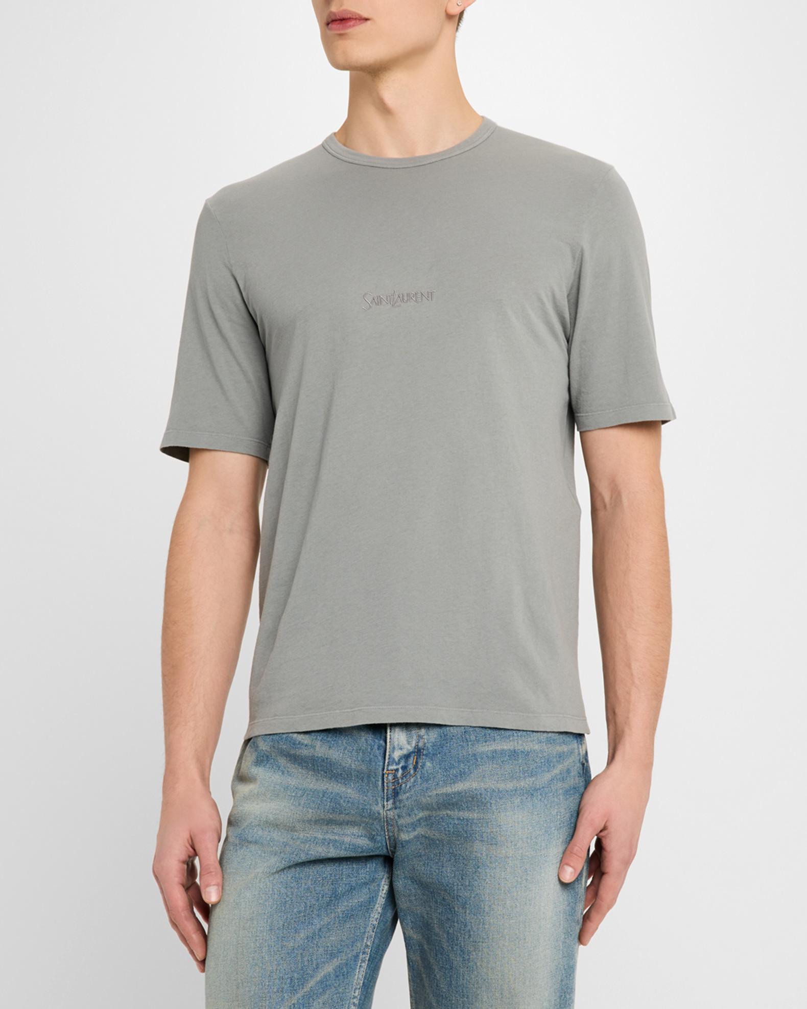 Saint Laurent Men's Basic Logo T-Shirt | Neiman Marcus