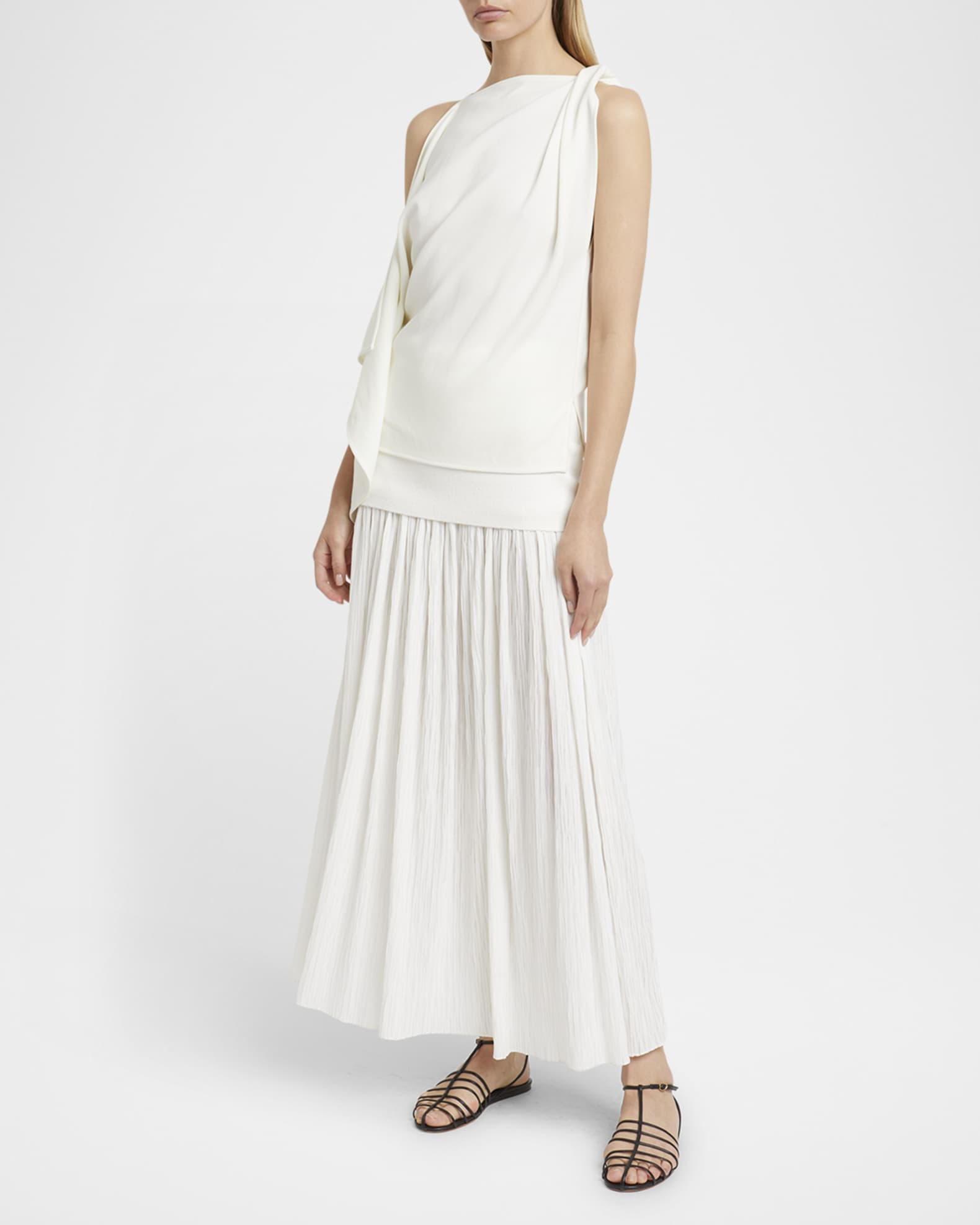 Alyssa Twisted Drape Matte Viscose Crepe Top 1