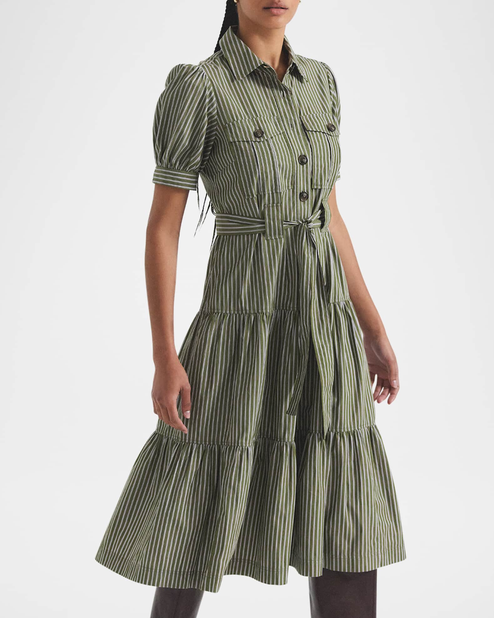 Derek Lam 10 Crosby Buffy Striped Maxi Shirtdress | Neiman
