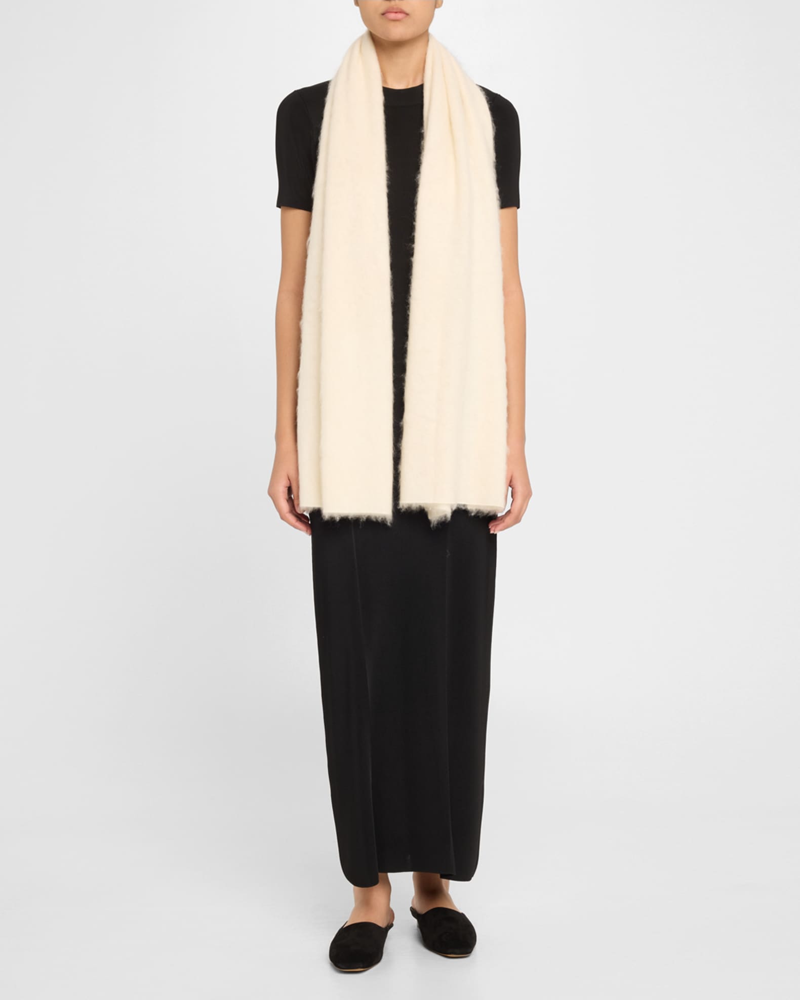 Brushed Cashmere Oversized Scarf 1