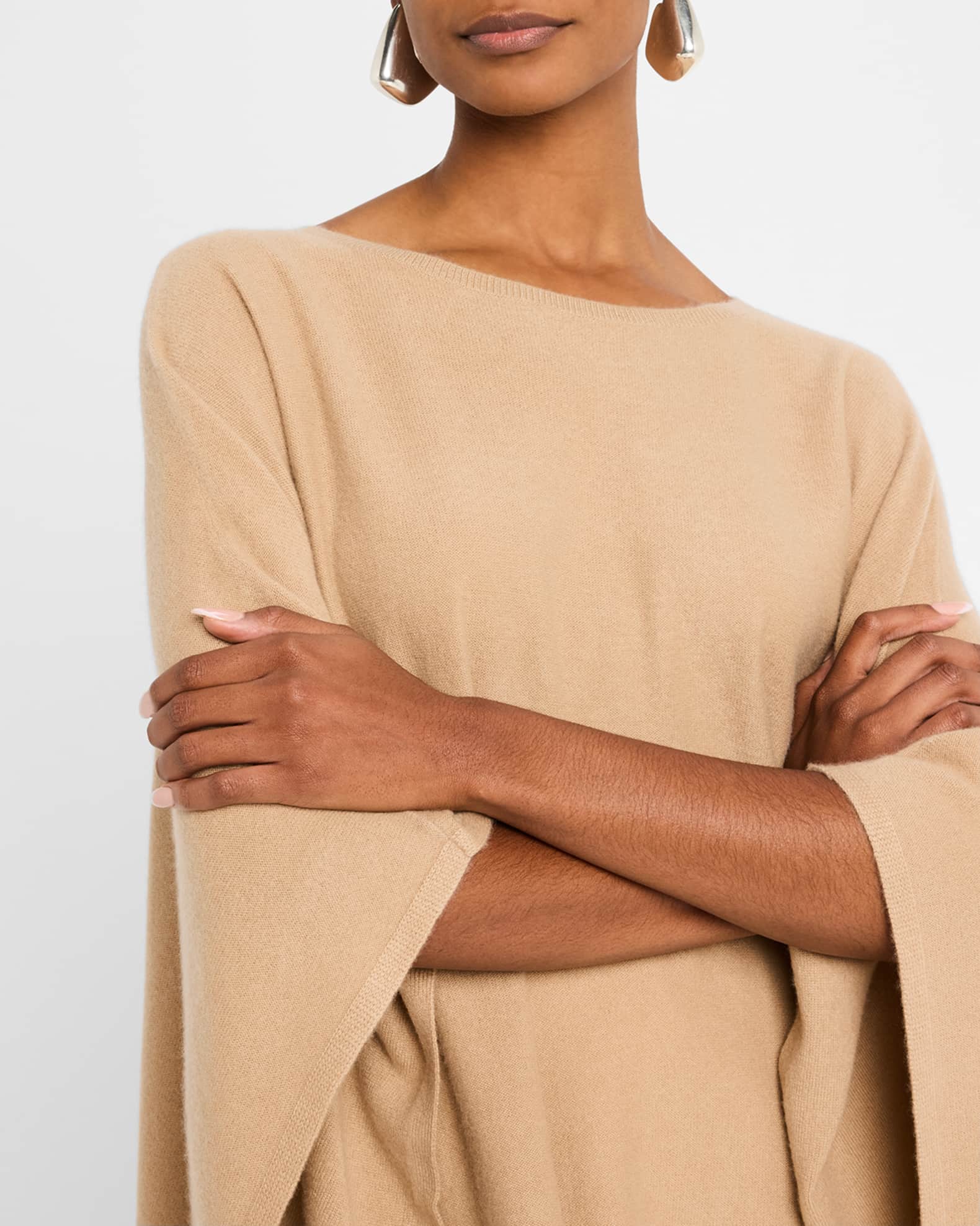Reverse Jersey Cashmere Poncho