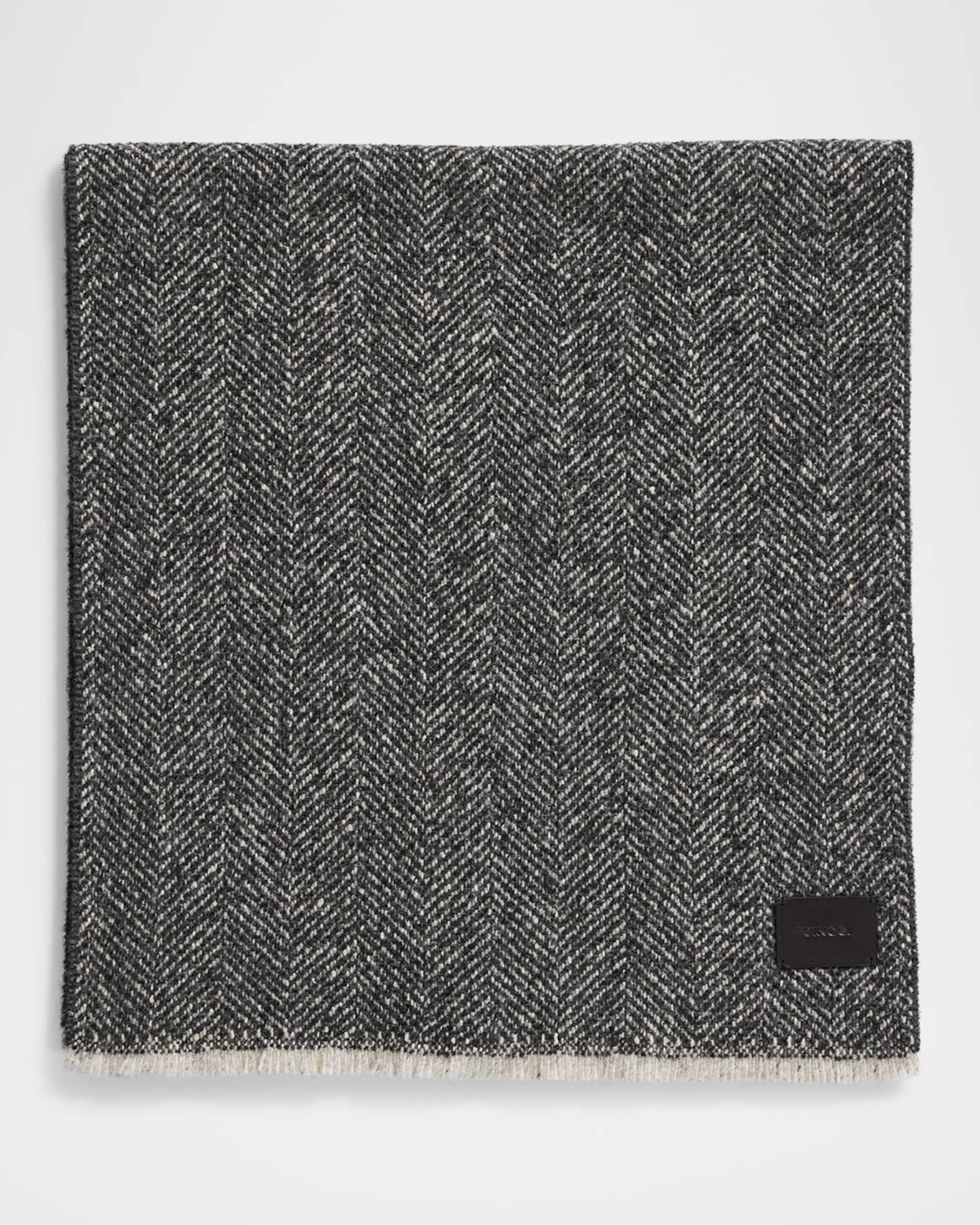Herringbone Boucle Cashmere-Blend Scarf 0