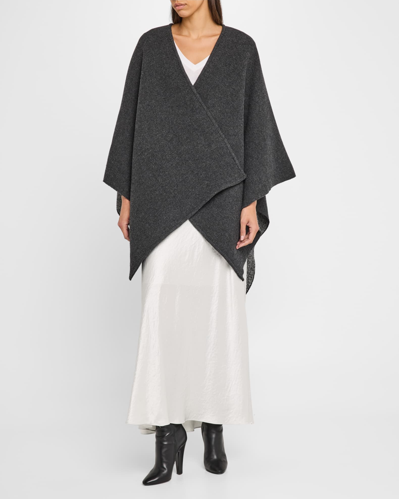 Herringbone Boucle Cape 1