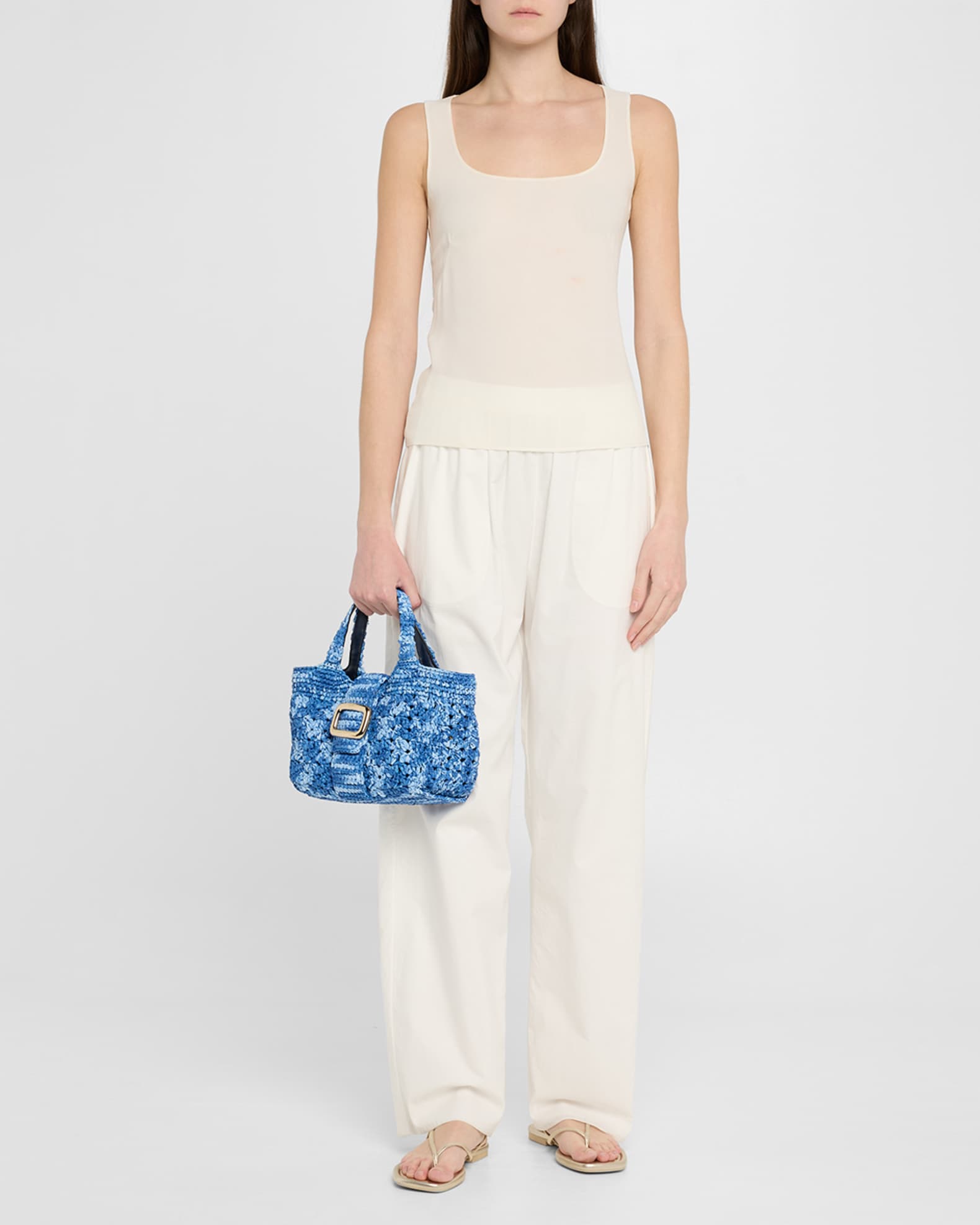 ROGER VIVIER GRAND VIVIER ハンドバッグ Roger Vivier Grand Choc Mini Crinkled Leather Top-Handle Bag