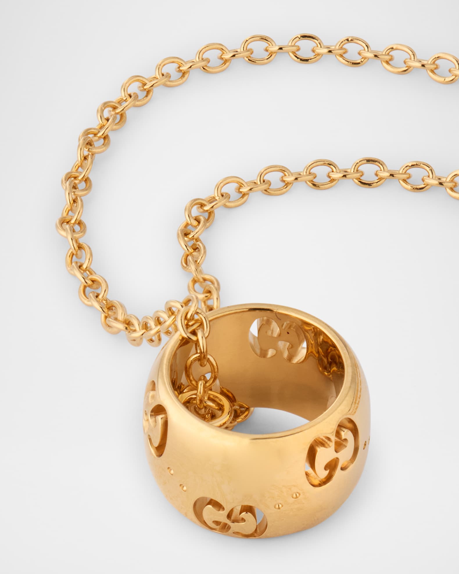 Gucci Icon 18K Yellow Gold GG Necklace Neiman Marcus