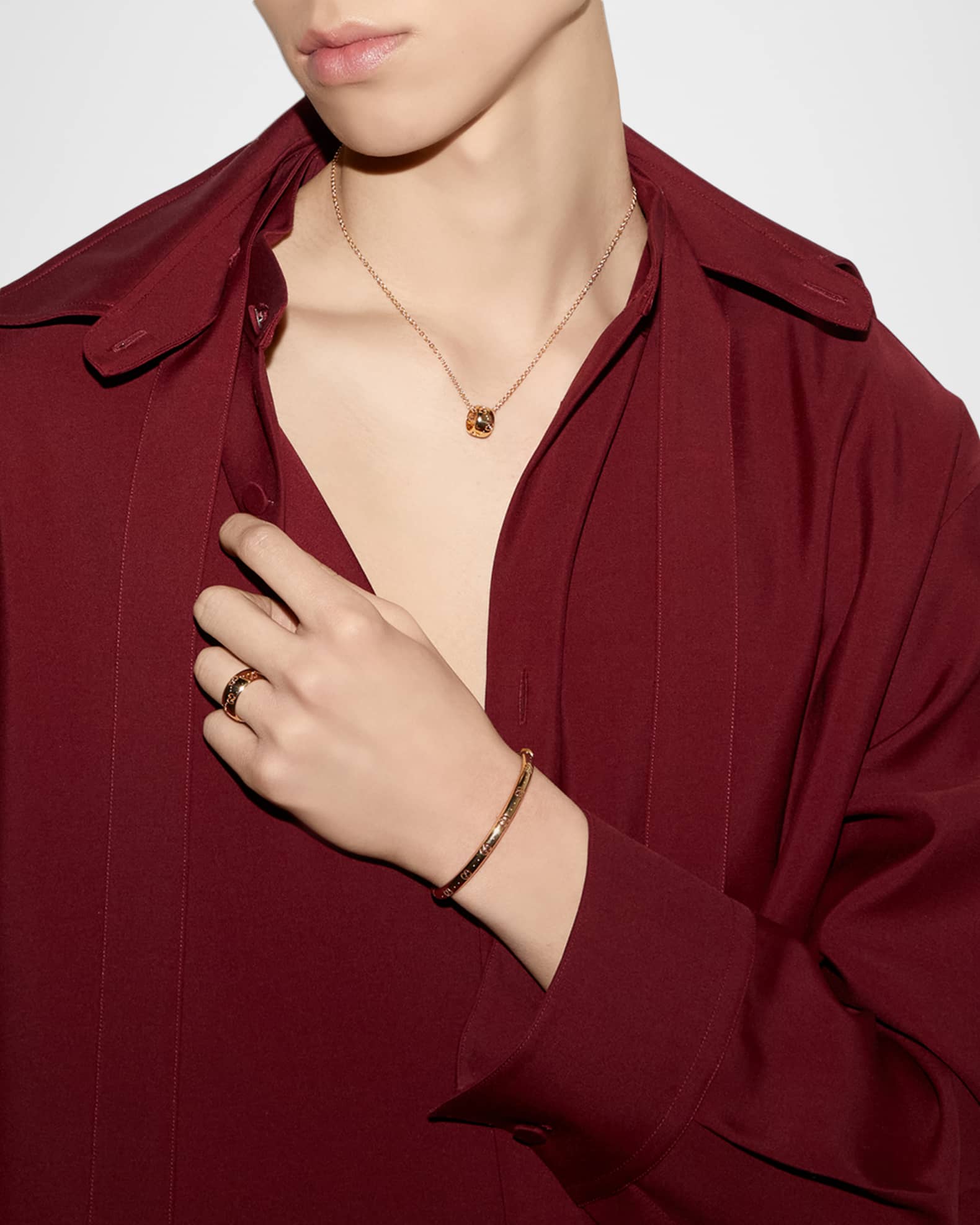 Gucci Icon 18K Yellow Gold GG Necklace | Neiman Marcus