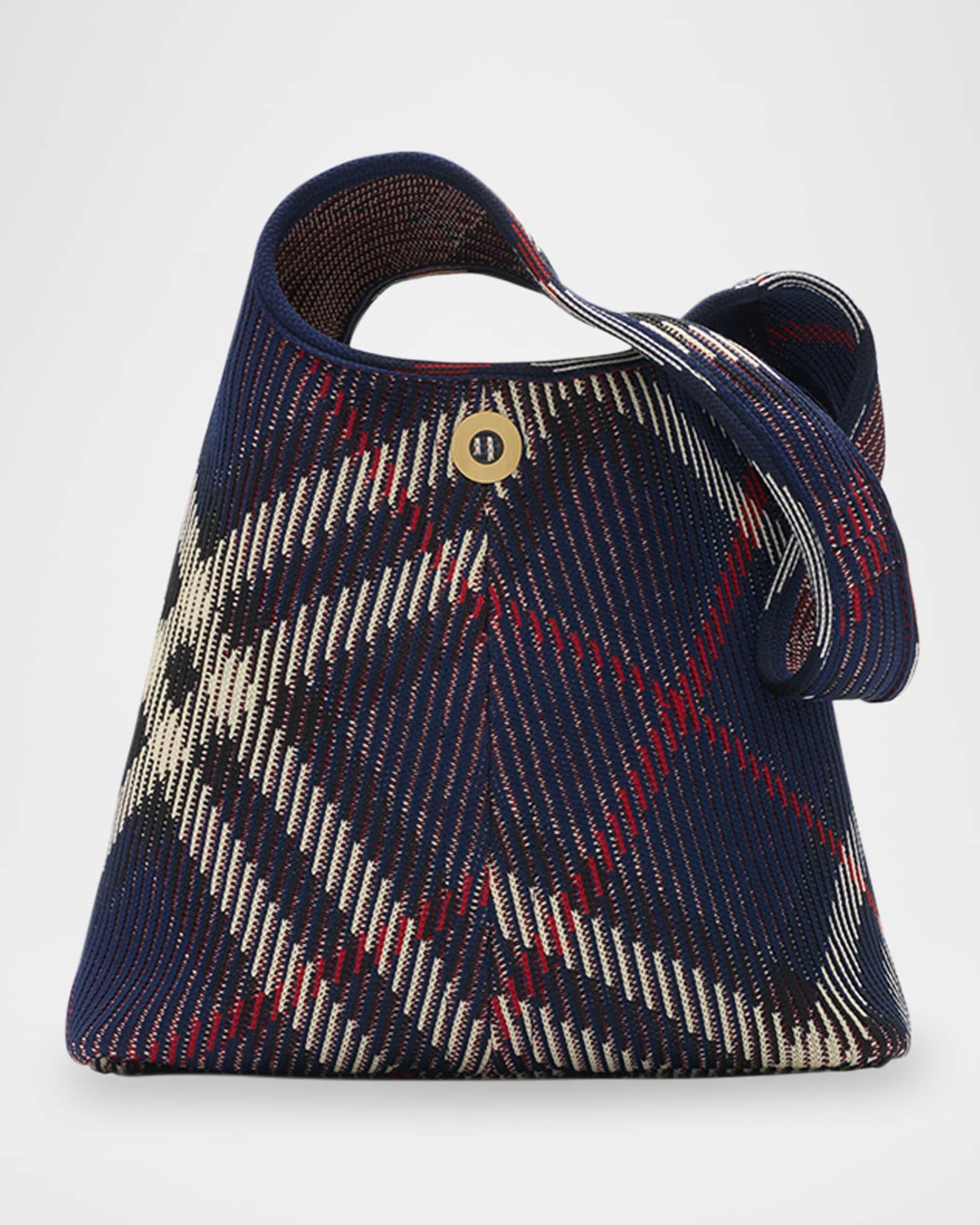 Burberry Small Check Knit Shoulder Bag | Neiman Marcus