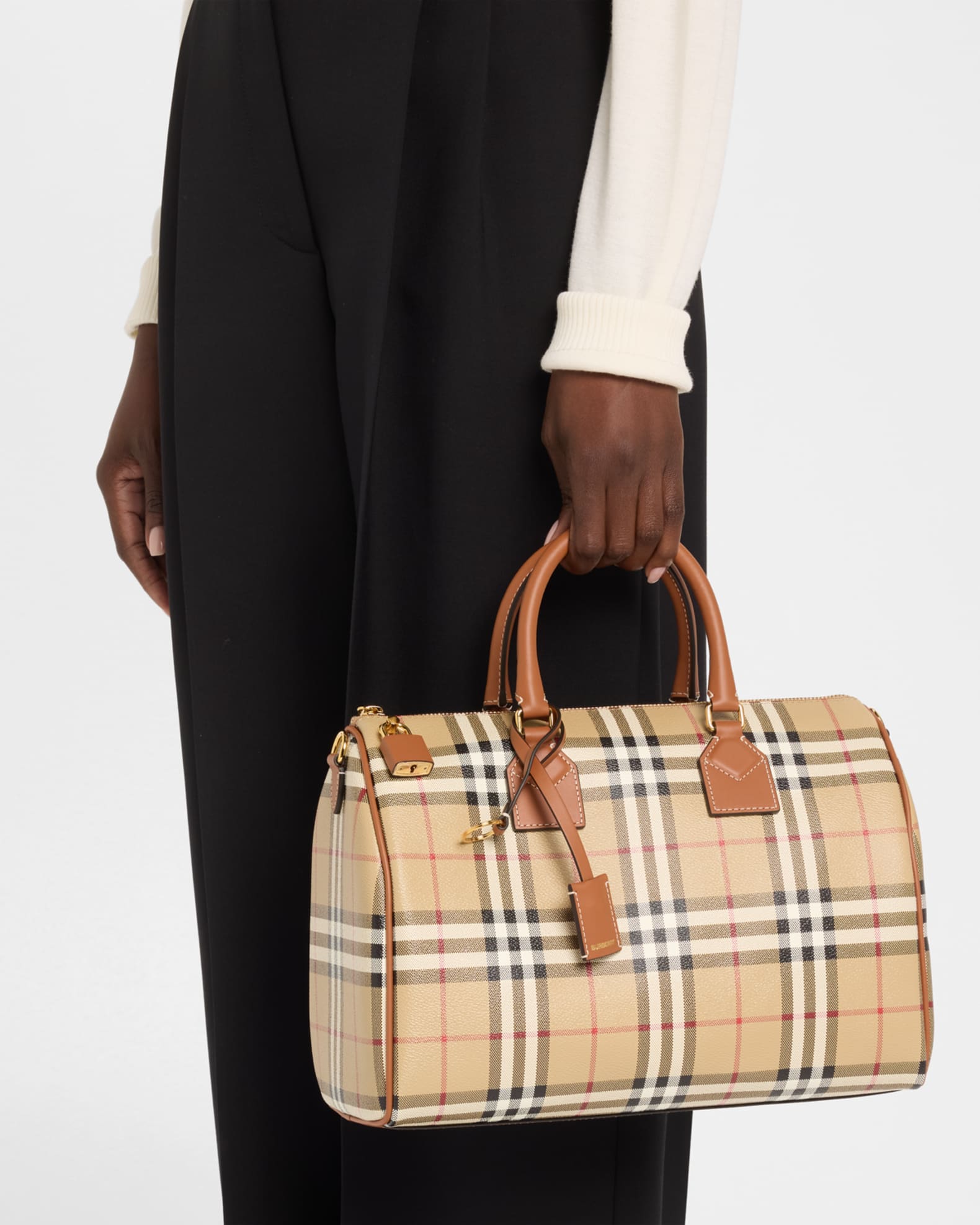 Bowling Check Top-Handle Bag 1