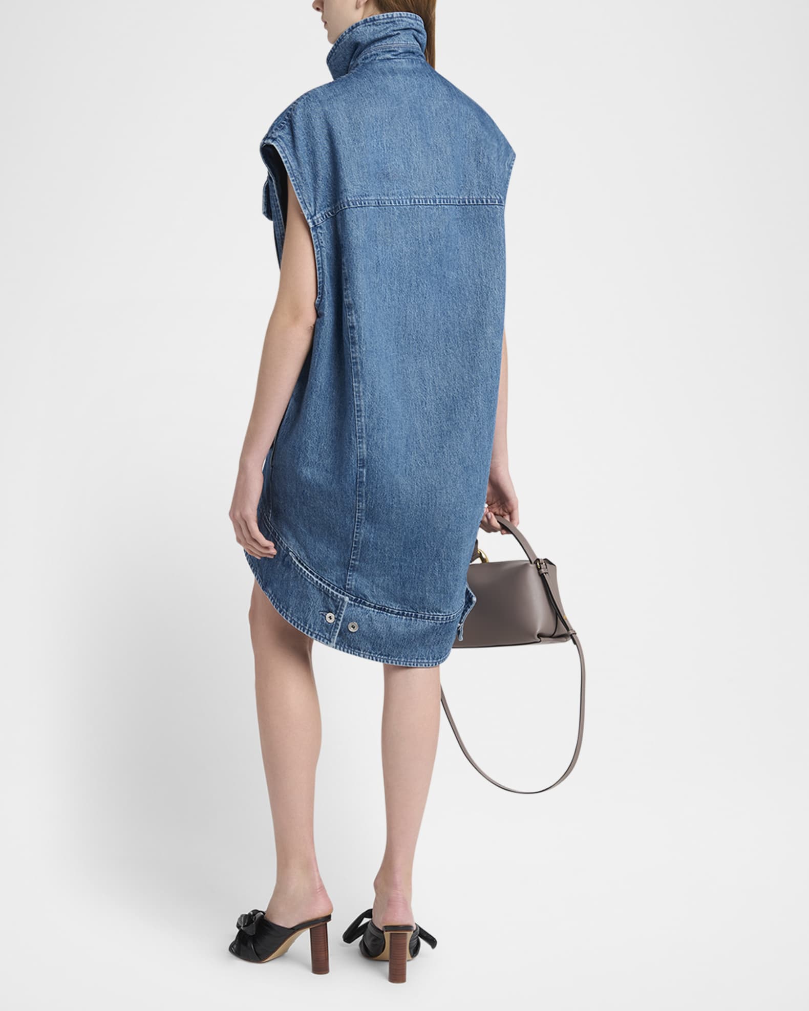 JW Anderson Oversized Sleeveless High-Neck Denim Jacket JW Anderson Oversized Sleeveless High-Neck Denim Jacket