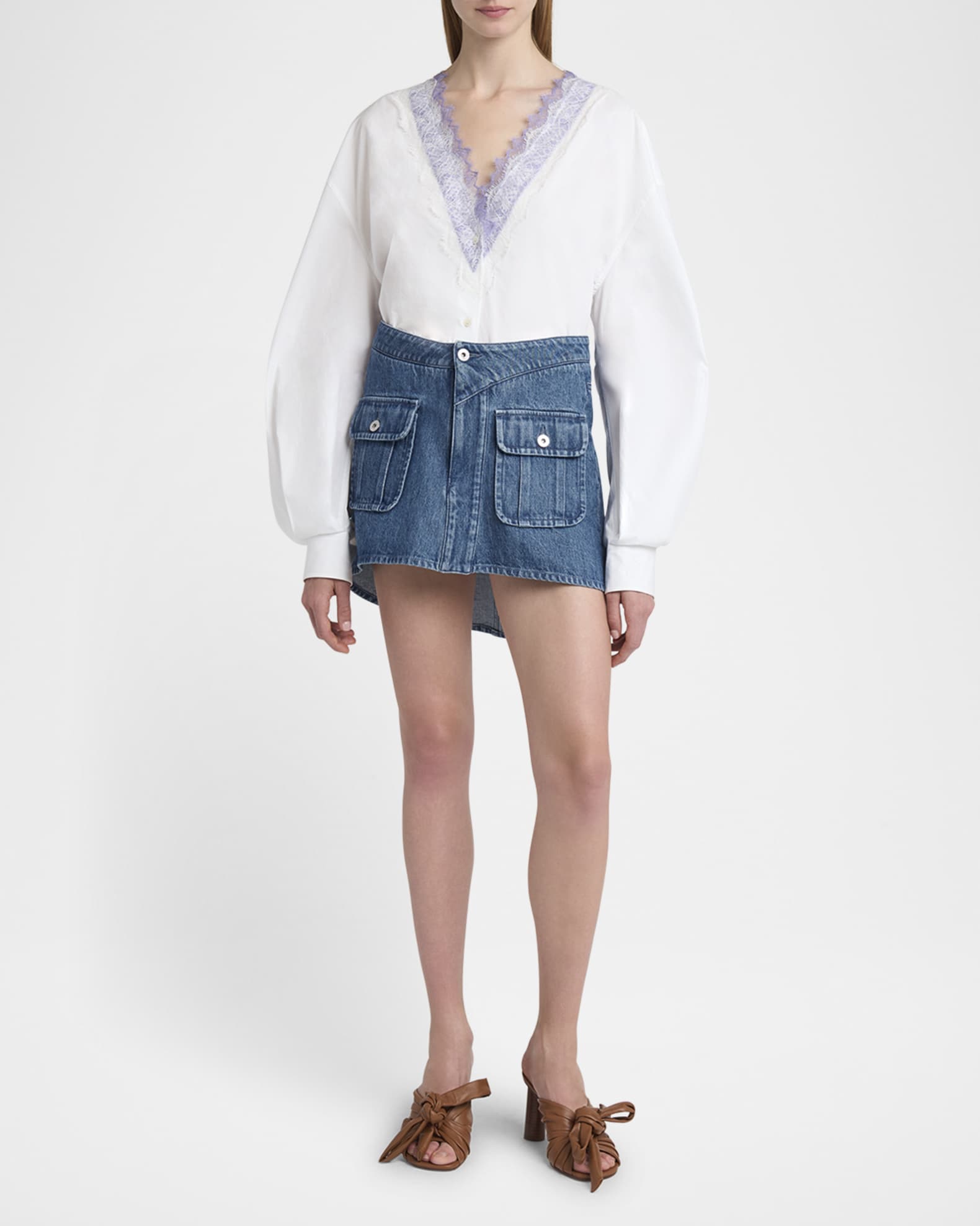 Patch Pocket Mini Denim Skirt 1