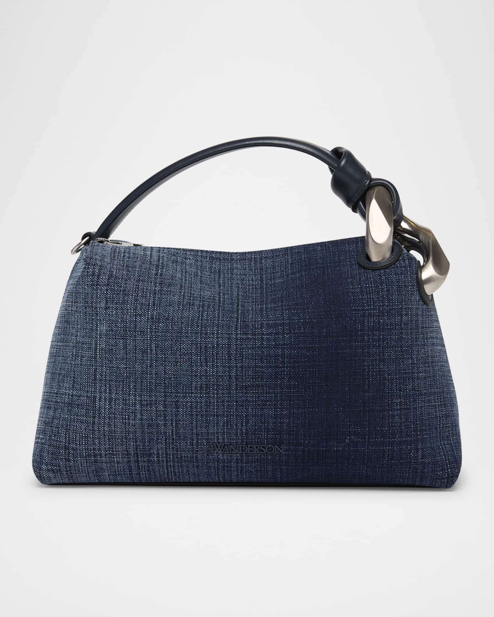 Corner Acid Wash Denim Crossbody Bag 0