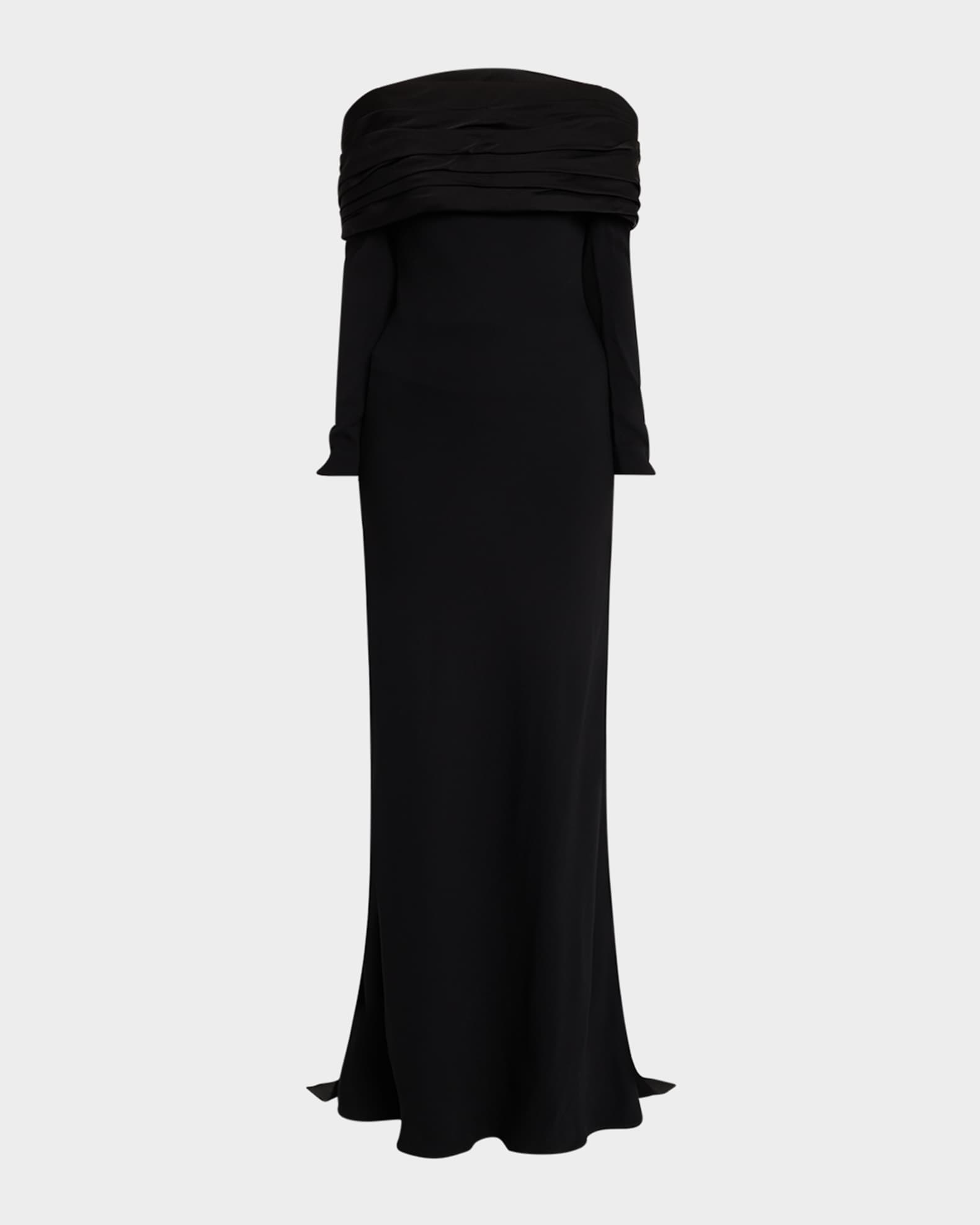 Givenchy Bow Pleated Off-The-Shoulder Maxi Dress | Neiman Marcus