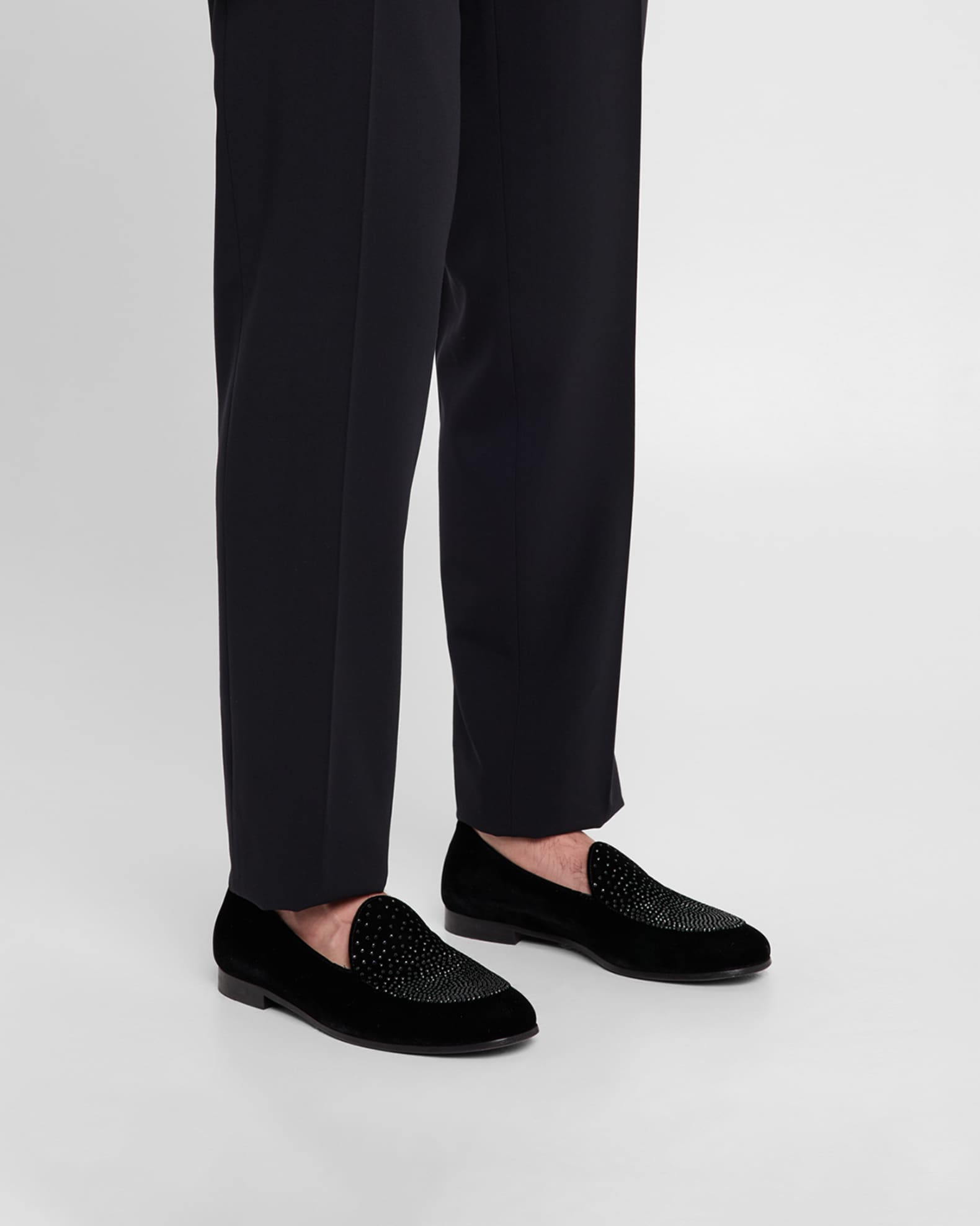 Men's Velvet and Crystal Loafers 1