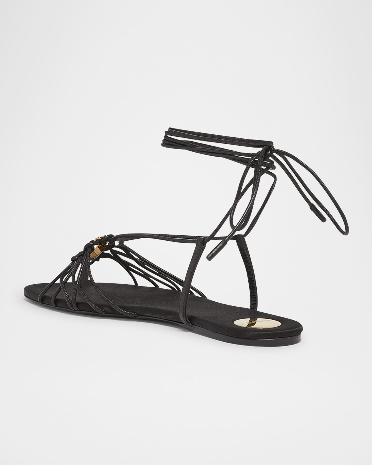「SAINT LAURENT」BABYLONE メタリックレザー サンダル 装飾付き BABYLONE sandals in metallic leather | Saint Laurent | YSL FI
