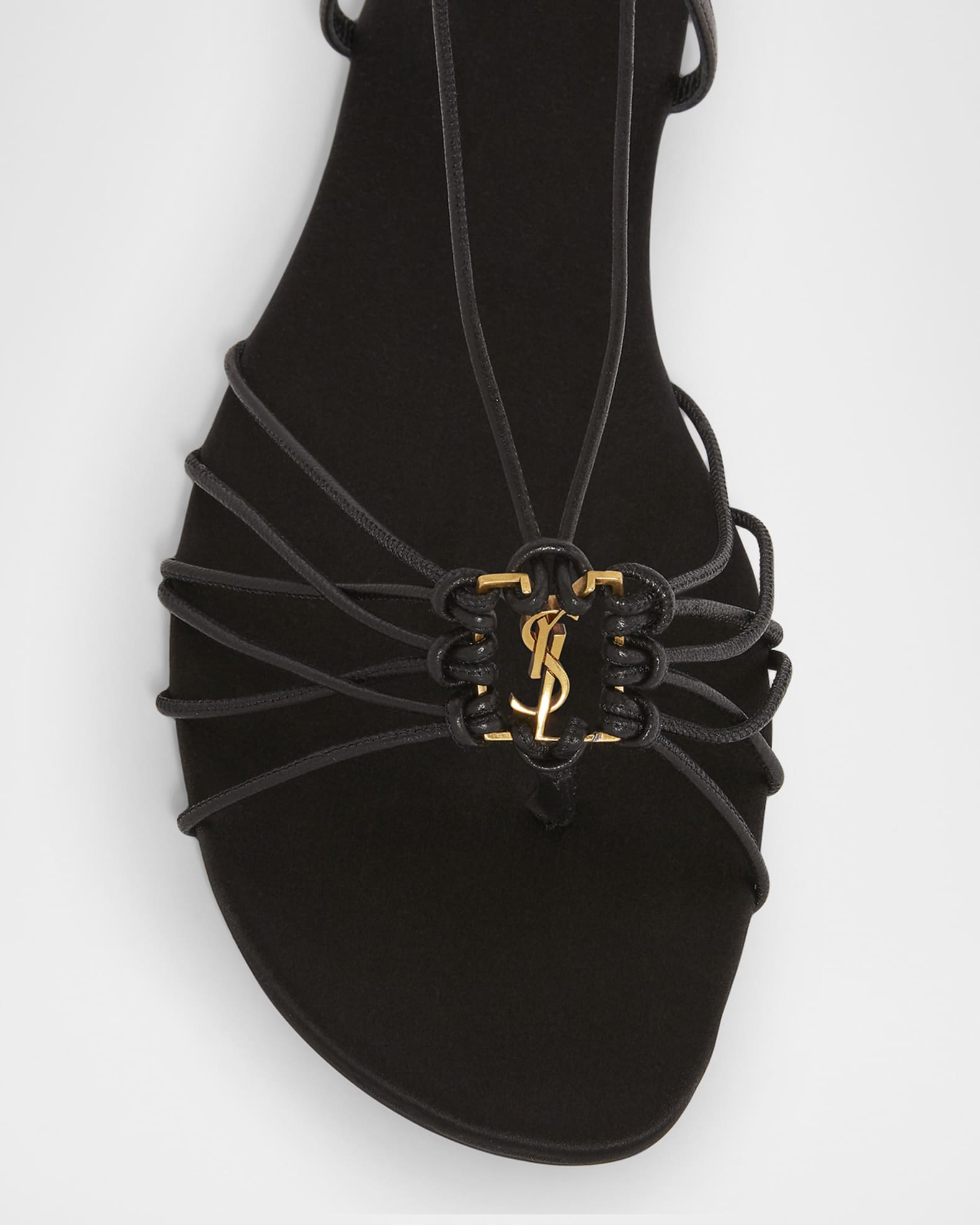 サンダル・ミュール SAINT LAURENT BABYLONE SANDALS Saint Laurent Babylone Strappy YSL Ankle-Tie Sandals