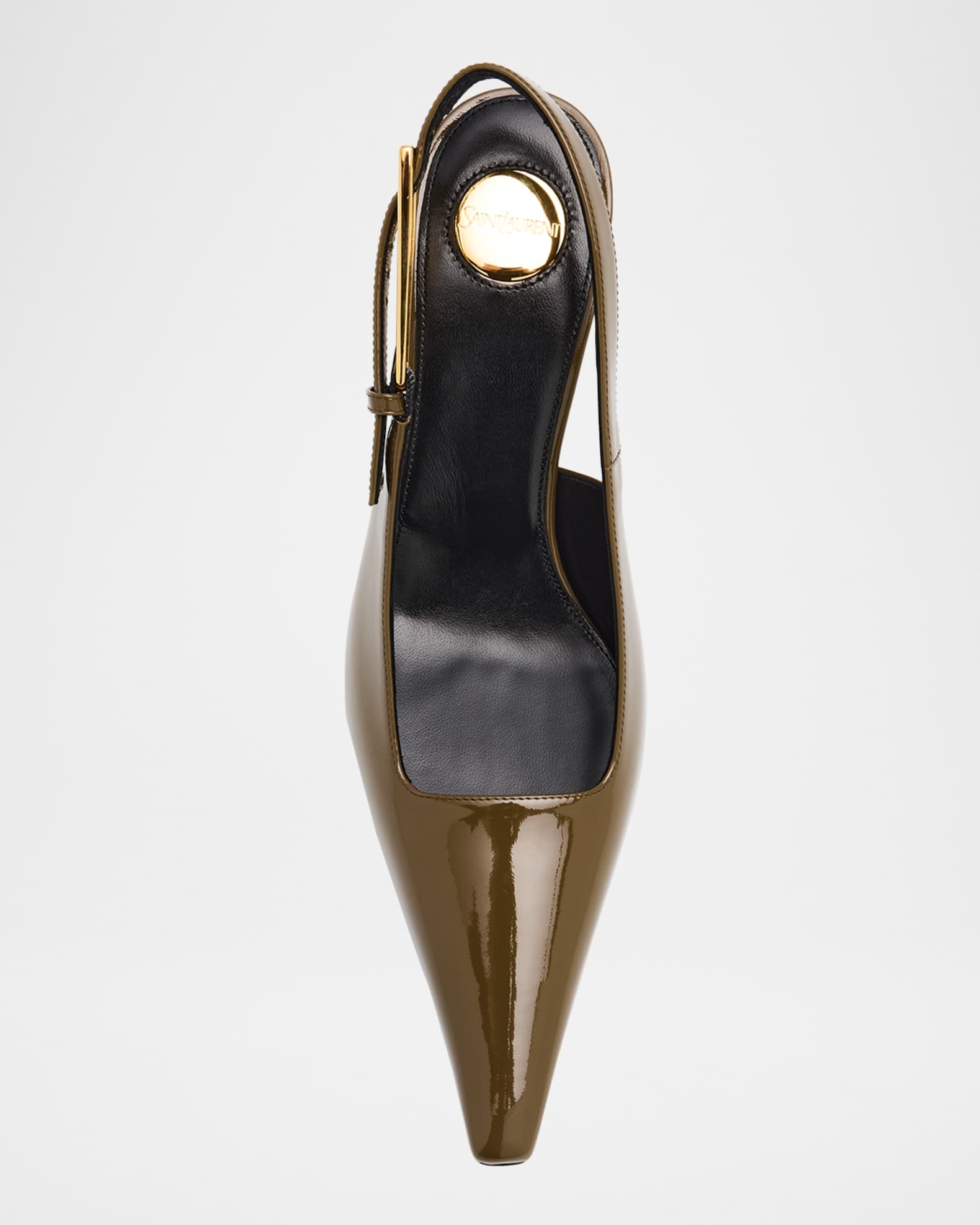 Saint Laurent Lee Glossy Slingback Pumps Neiman Marcus