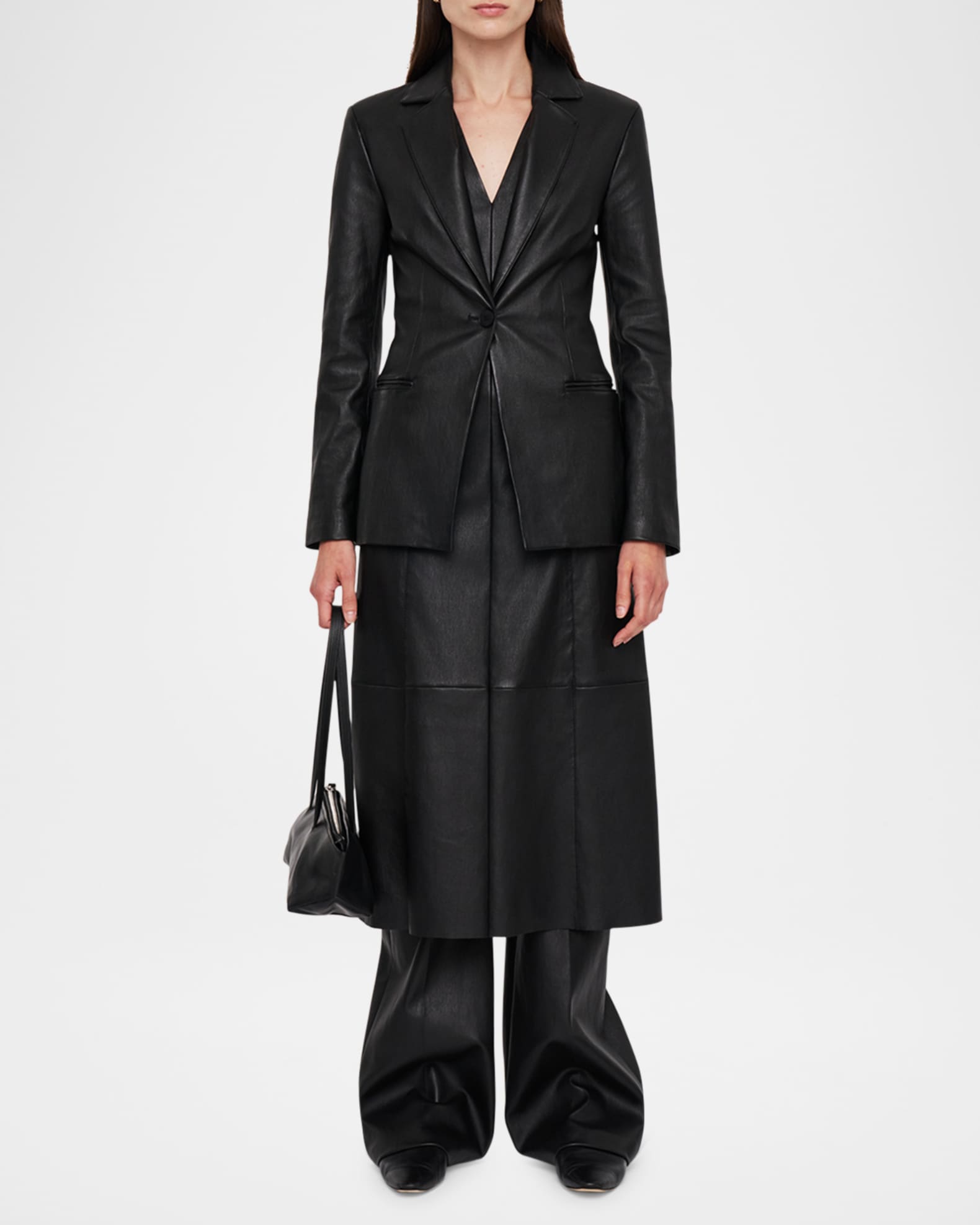 Pascal Single-Button Leather Jacket 1