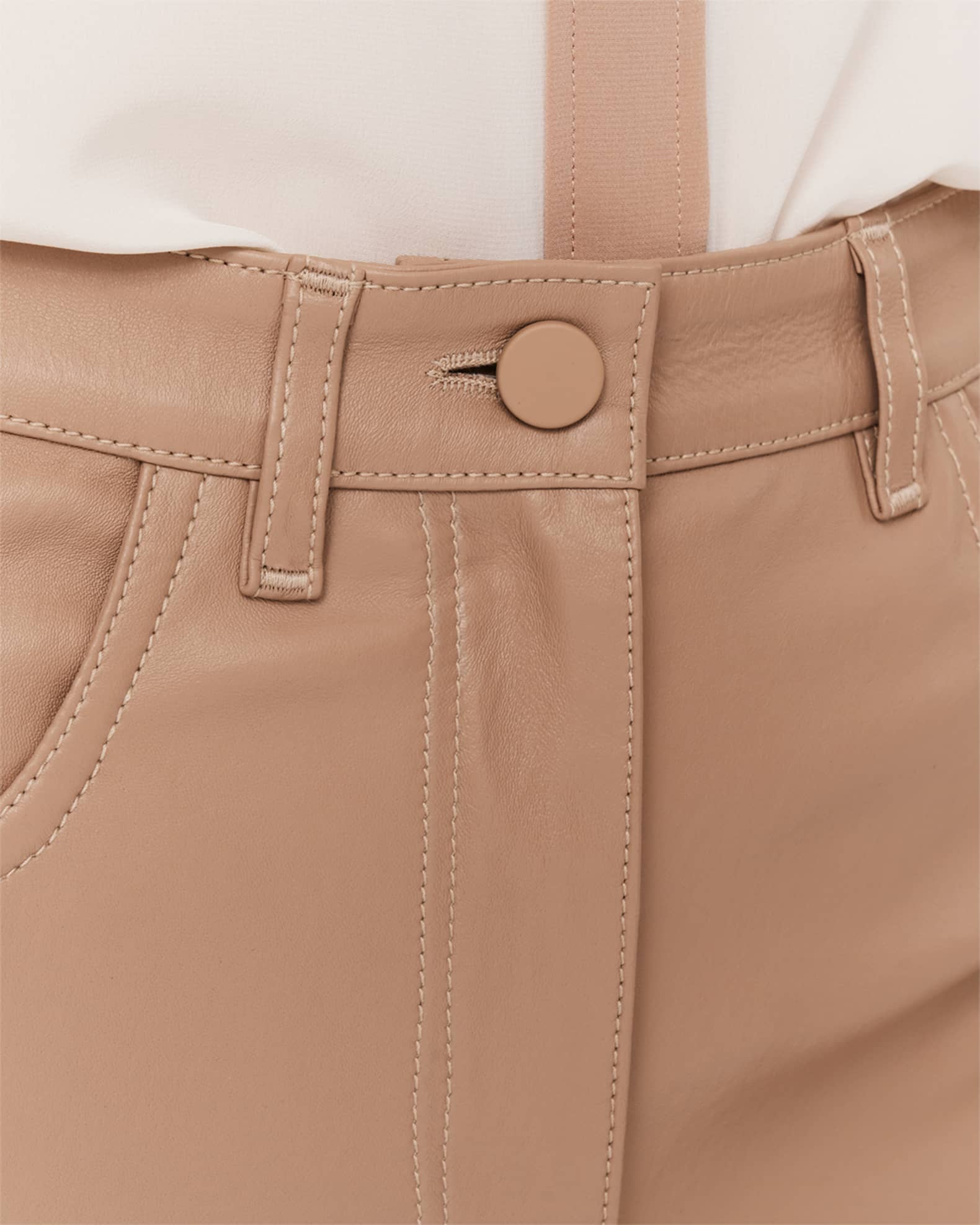 Joseph Duke Cropped Straight-Leg Leather Pants Neiman Marcus