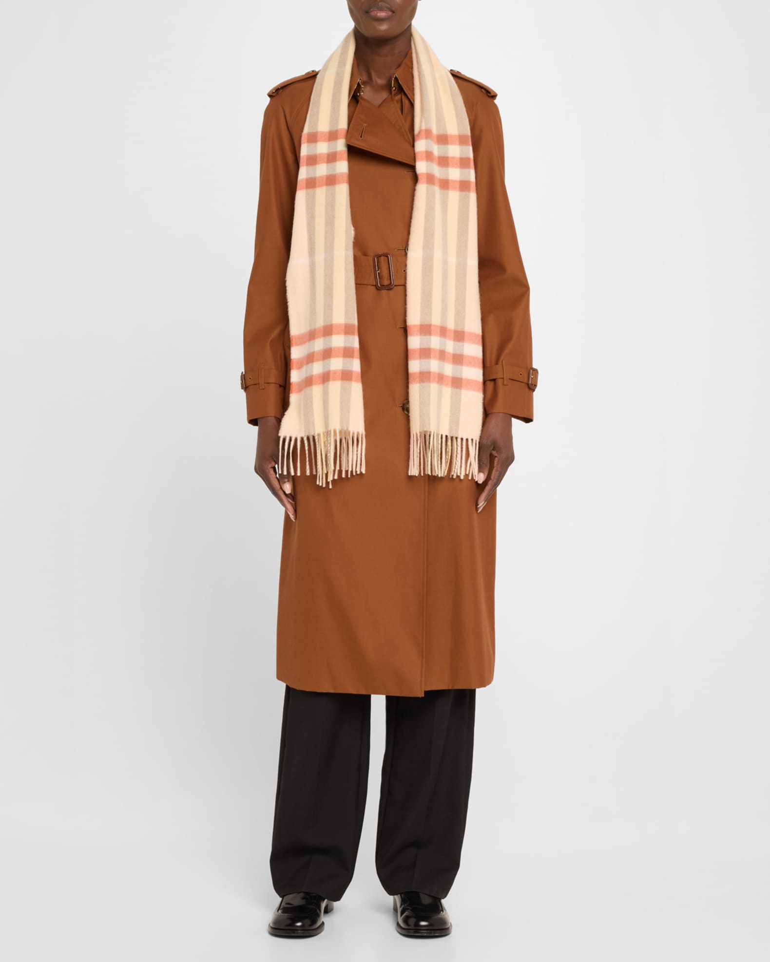 Burberry Giant Check Print Cashmere Scarf Neiman Marcus