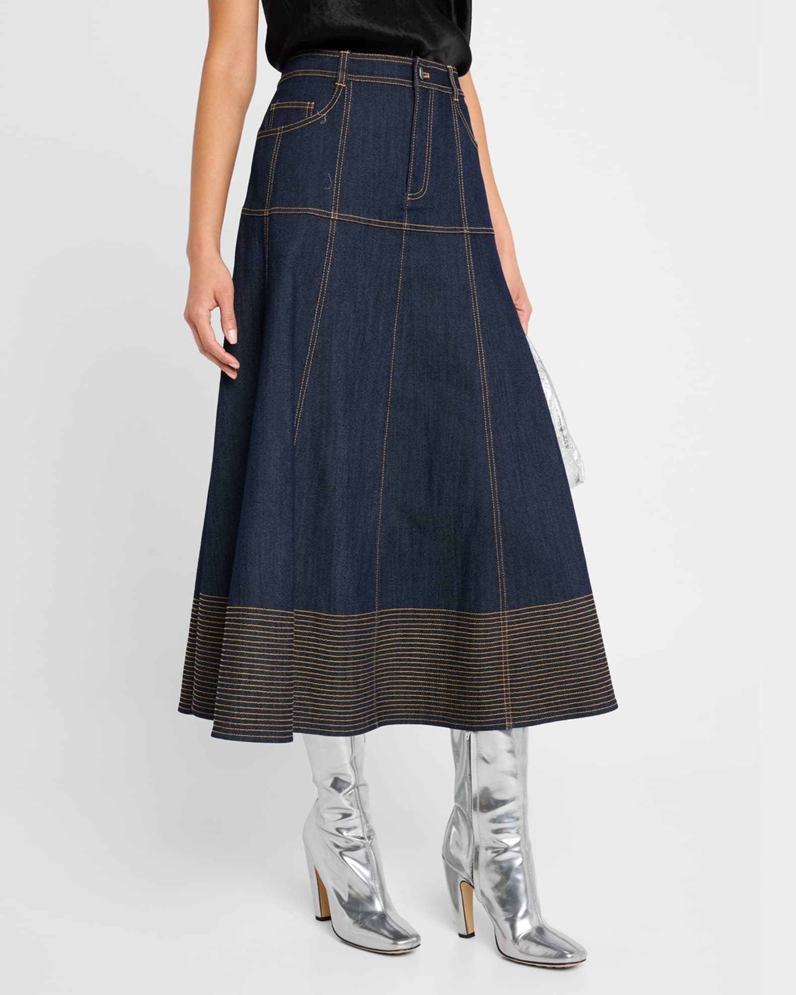 【PORTERNA】Malone Denim Long Skirt Buy LA SIENE DENIM MAXI SKIRT | Johnny Was