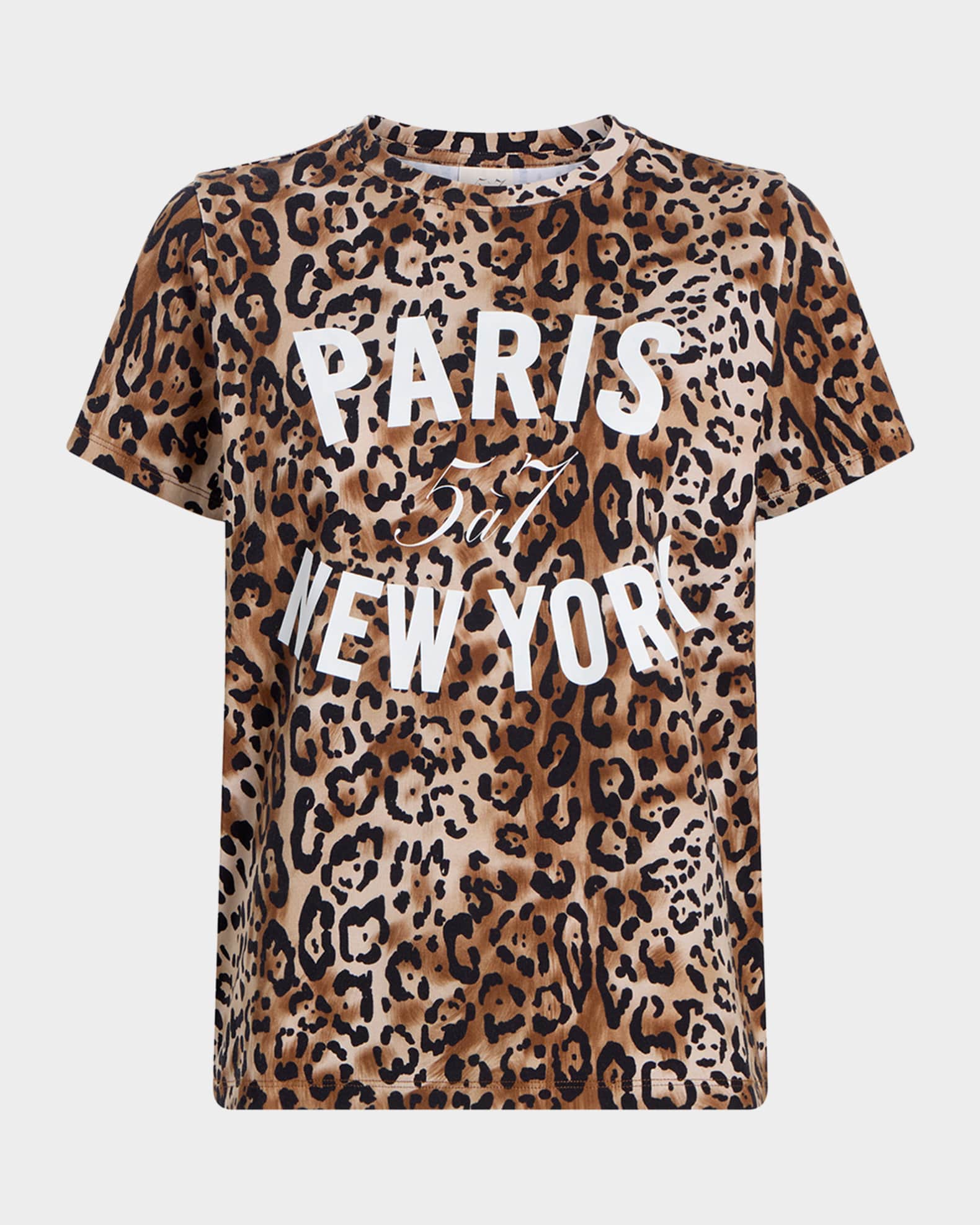 Crewneck Leopard Paris New York Tee 0
