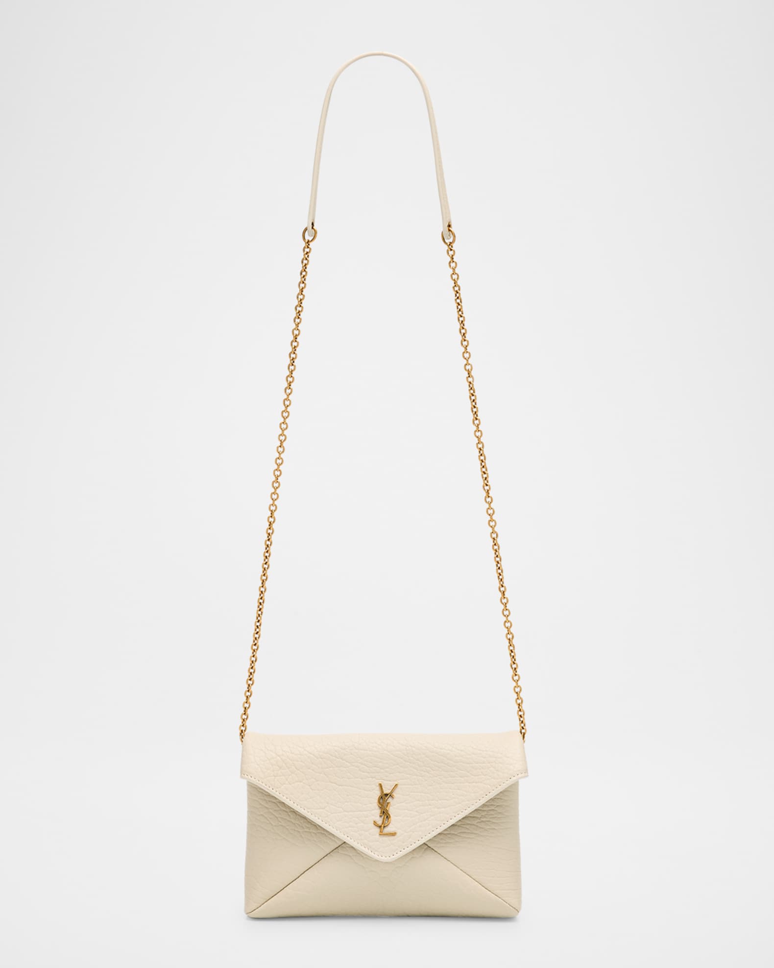 Cassandre Small YSL Pouch on Chain in Calfskin  0