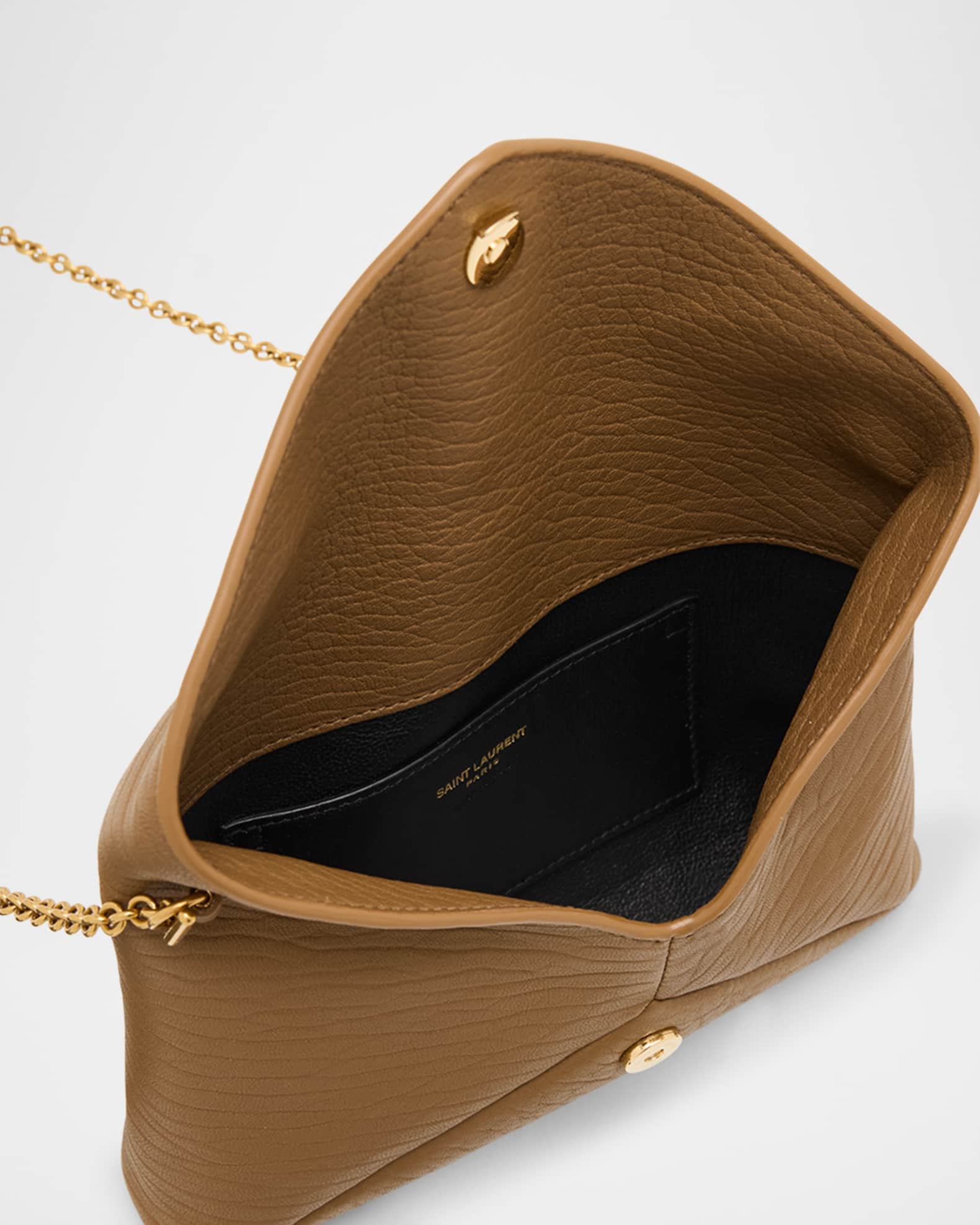 【SAINT LAURENT】CASSANDRE CHAIN POUCH Saint Laurent - Cassandre Dark Cork Leather Chain Pouch
