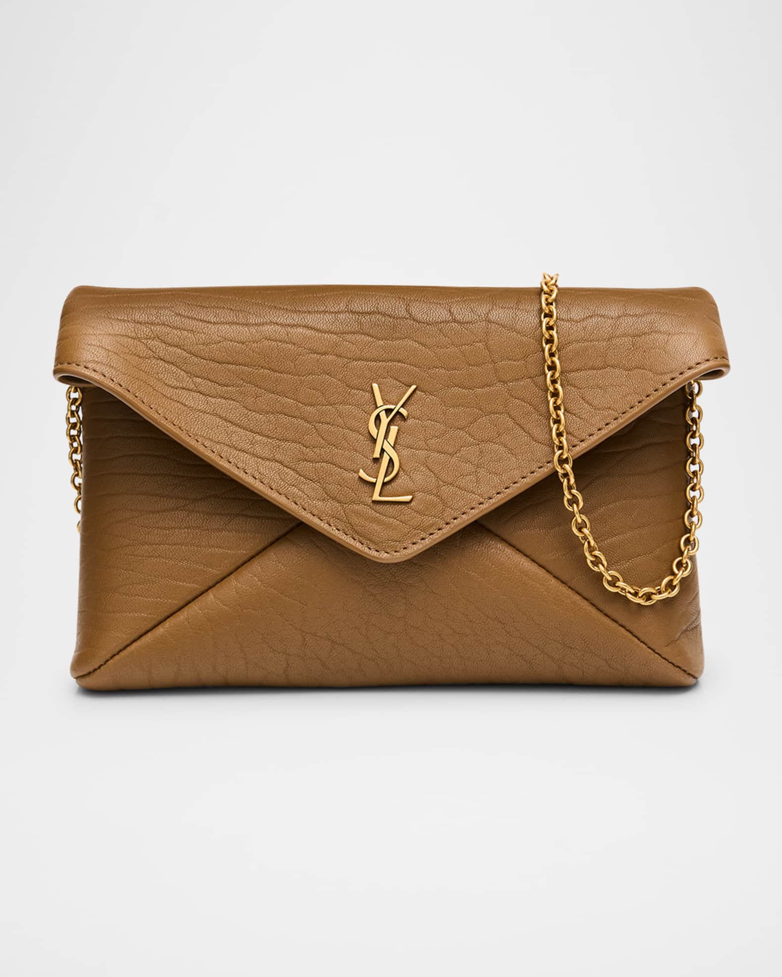 【関税送料込み】Saint Laurent Cassandre Pouch With Chain Saint Laurent Cassandre Small YSL Pouch on Chain in Calfskin