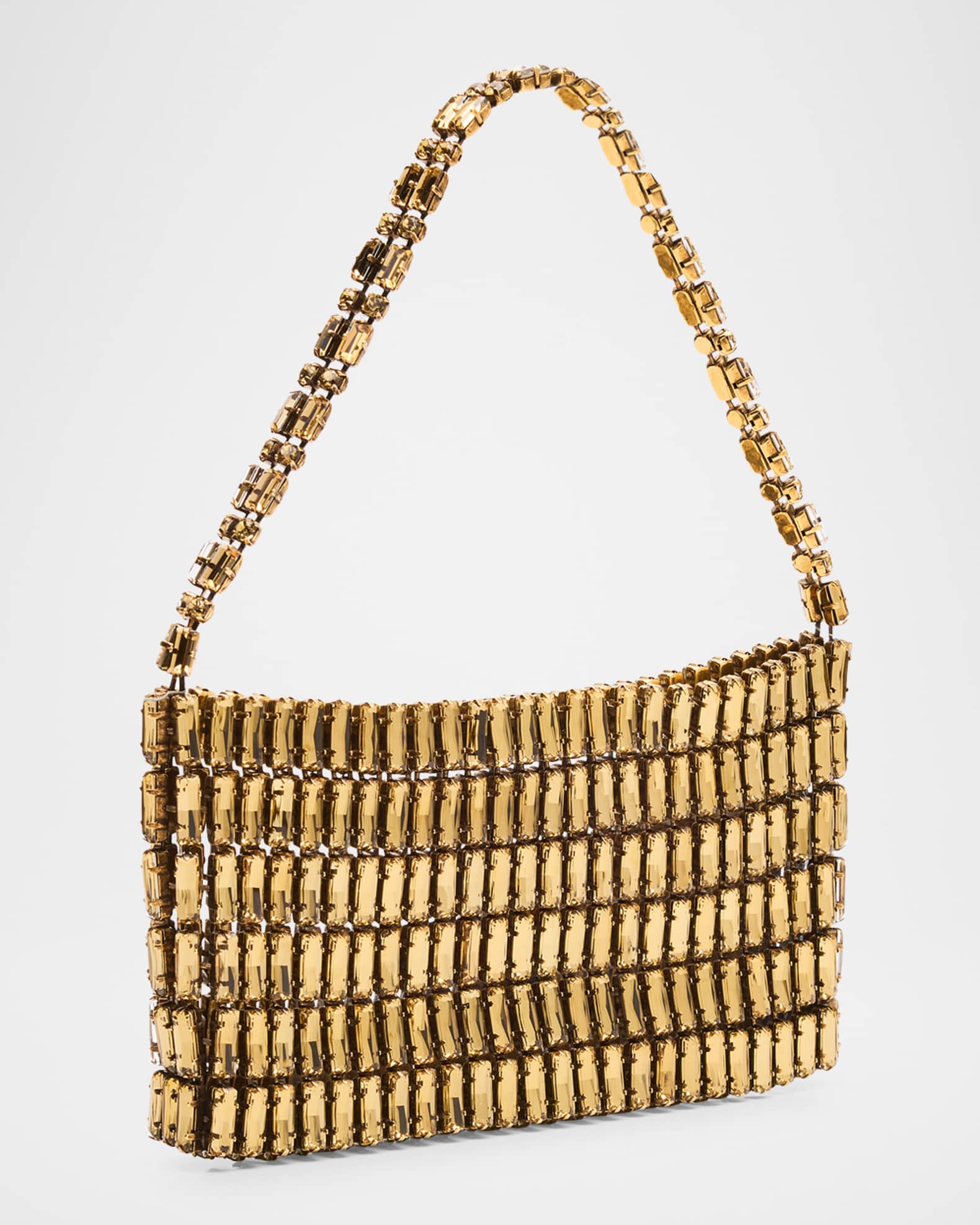 Mini YSL Evening Shoulder Bag in Beaded Brass 